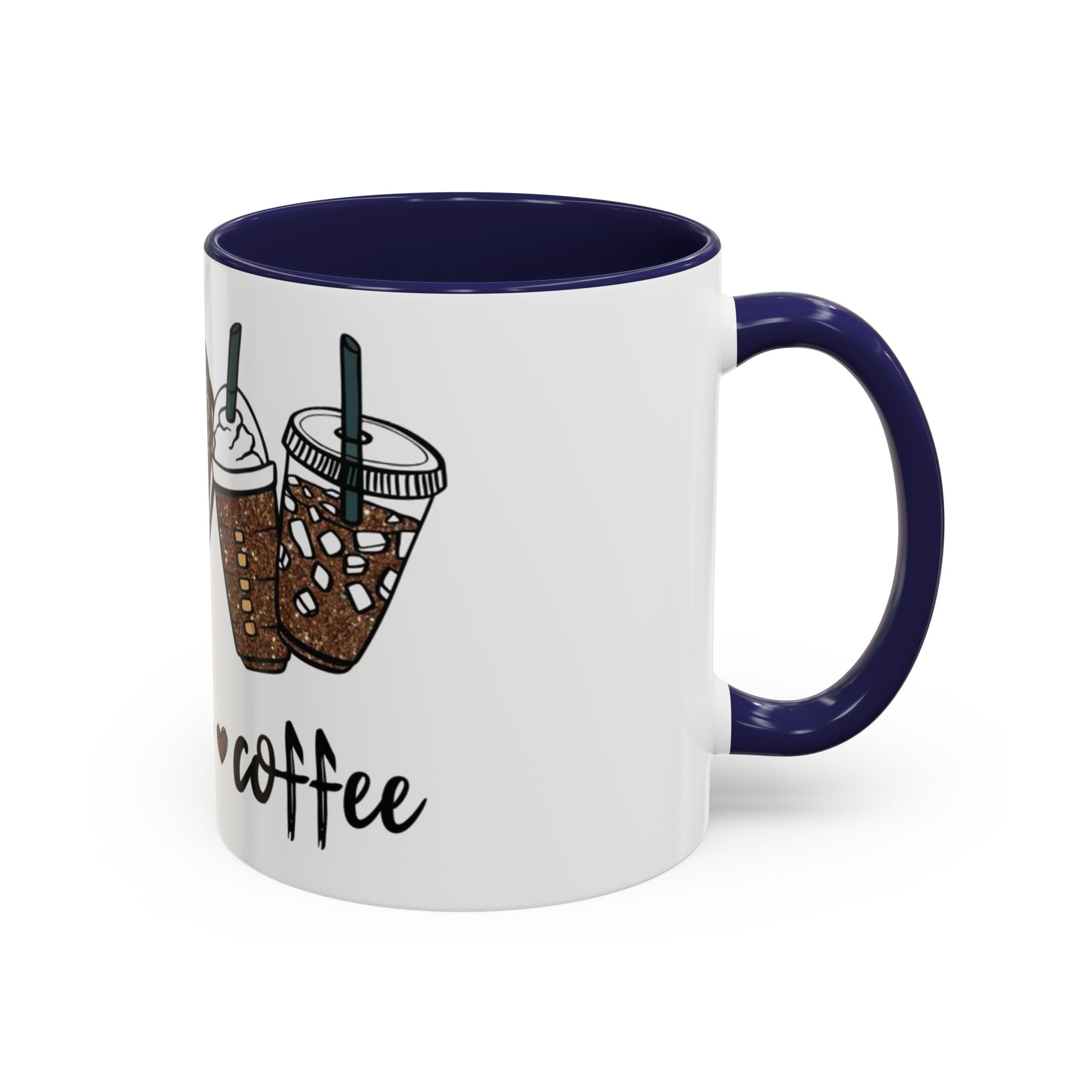 Coffee Love Accent Mug — Leopard Print Peace, Heart & Coffee Design (11/15oz)
