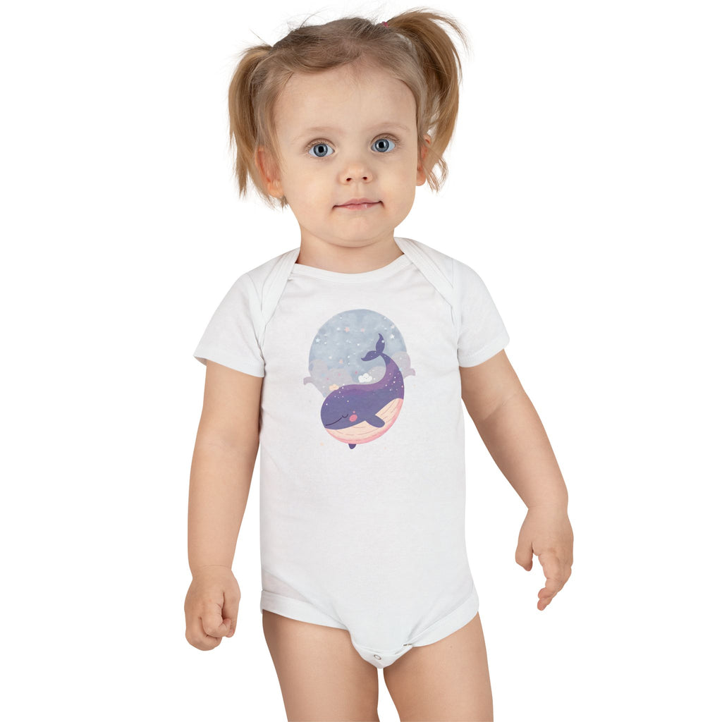 Whale Dream Baby Onesie — Pastel Night Sky Ocean Nursery Bodysuit