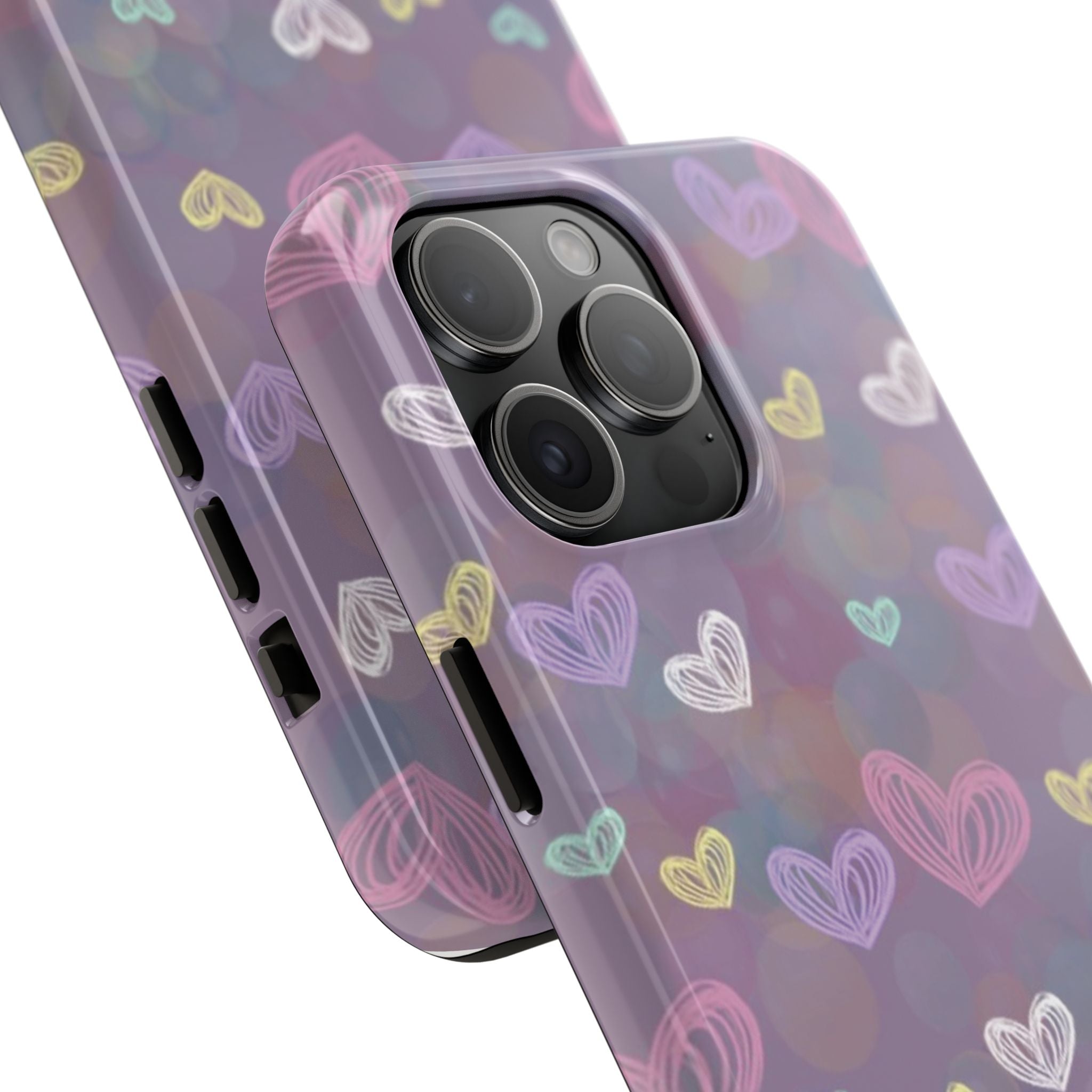 Tough Phone Case — Pastel Heart Pattern Protective Phone Cover