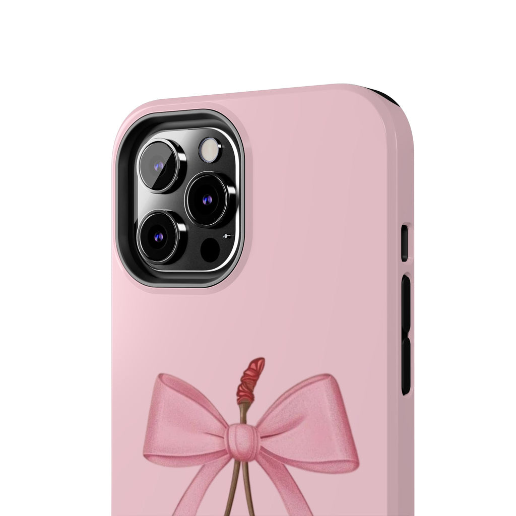 Pink Cherry Tough Phone Case — Cute Bow Cherry Protective Phone Cover