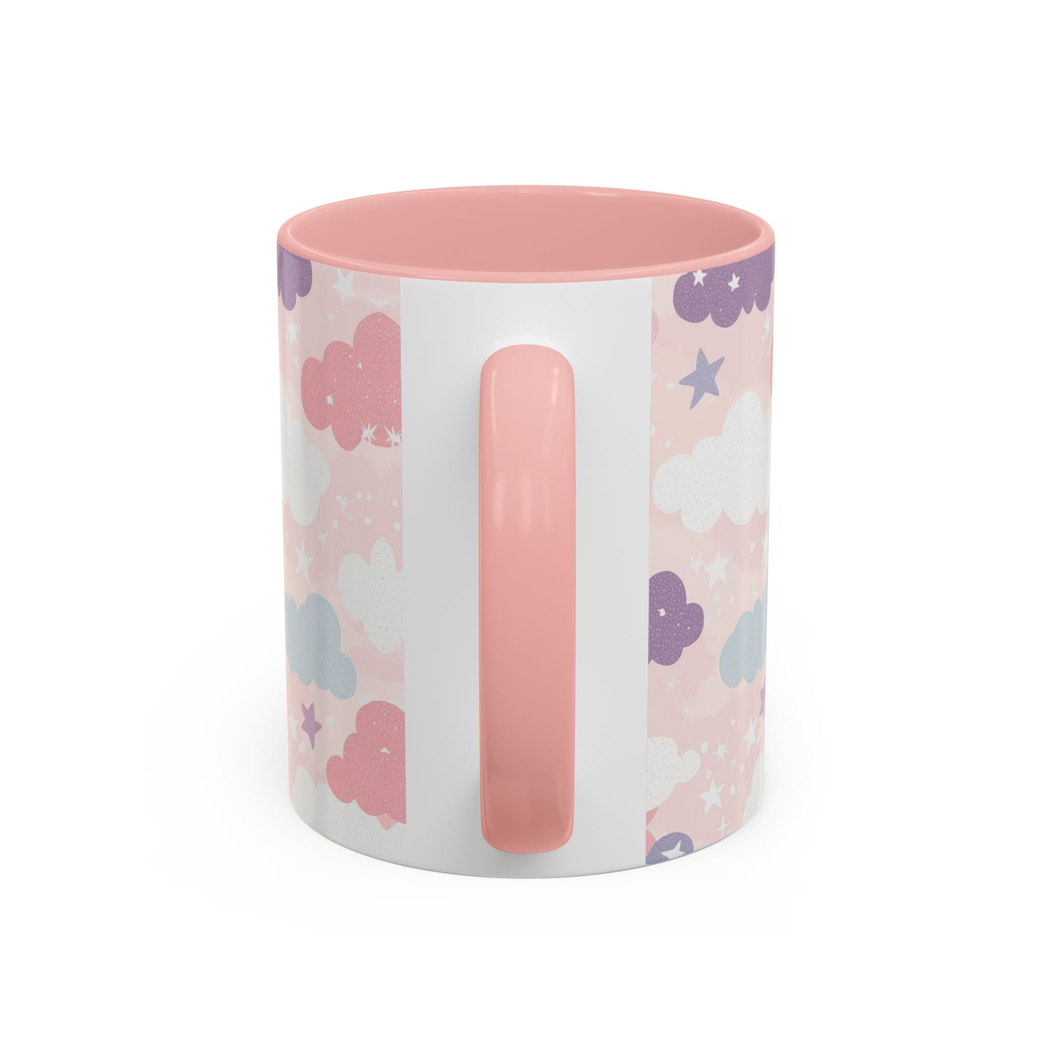 Pastel Cloud Pattern Coffee Mug | Cute Stars and Clouds Design
