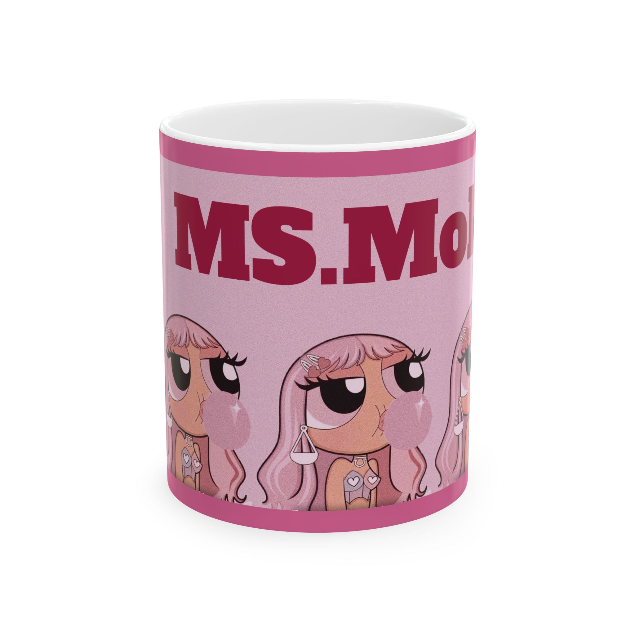 Pink Bubblegum Doll Mug | Ceramic Coffee Cup