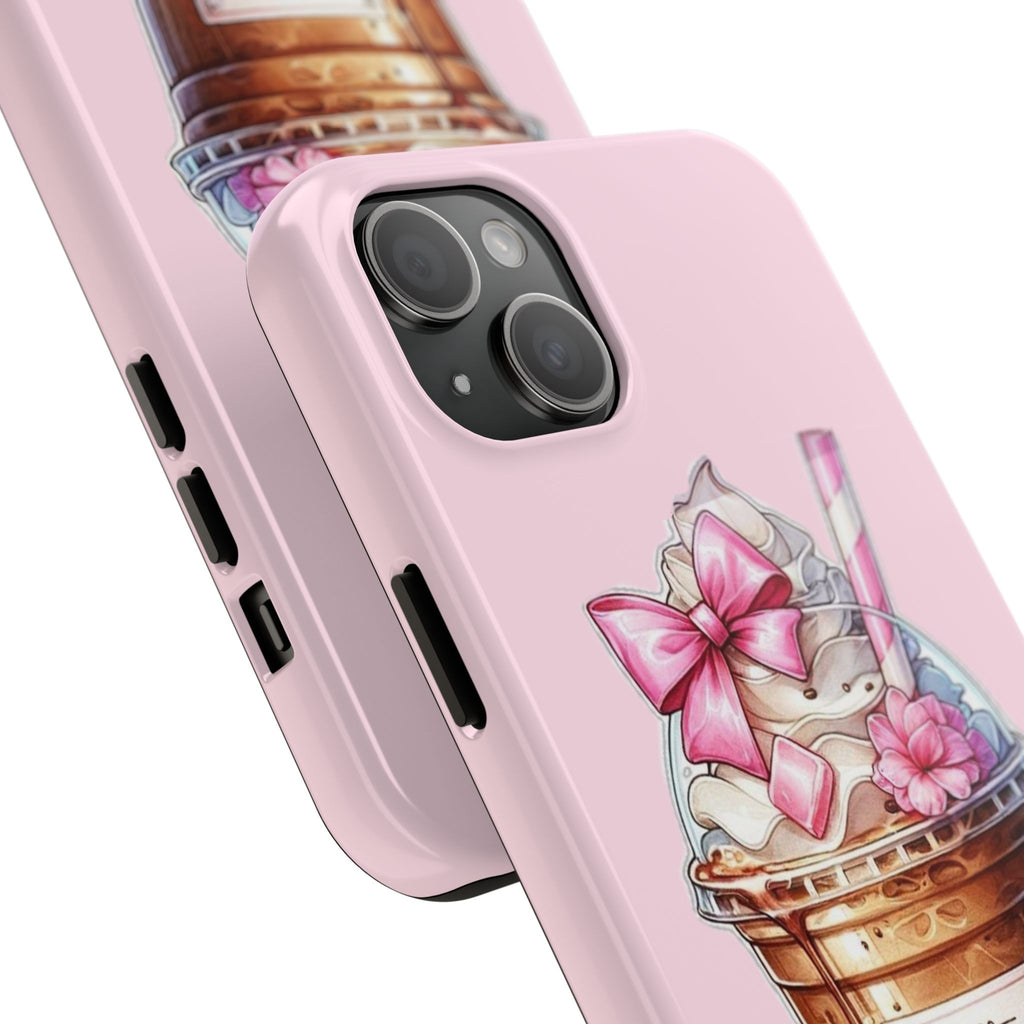 Cute Pink Coffee Phone Case — Kawaii Latte Tough Phone Case