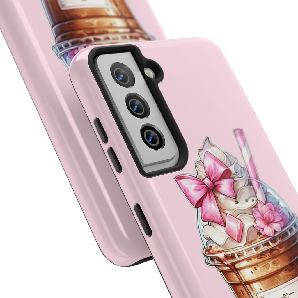 Cute Pink Coffee Phone Case — Kawaii Latte Tough Phone Case