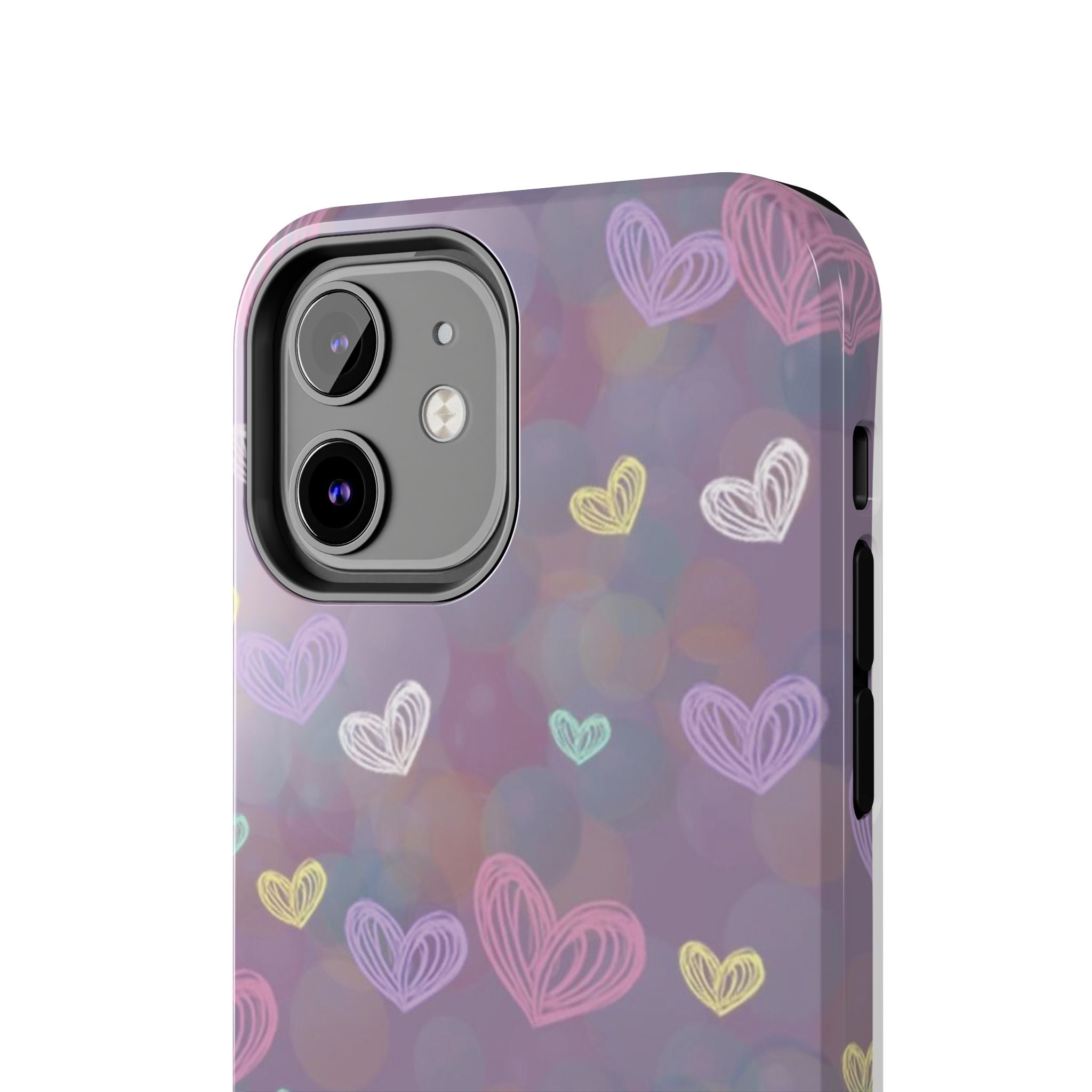 Tough Phone Case — Pastel Heart Pattern Protective Phone Cover
