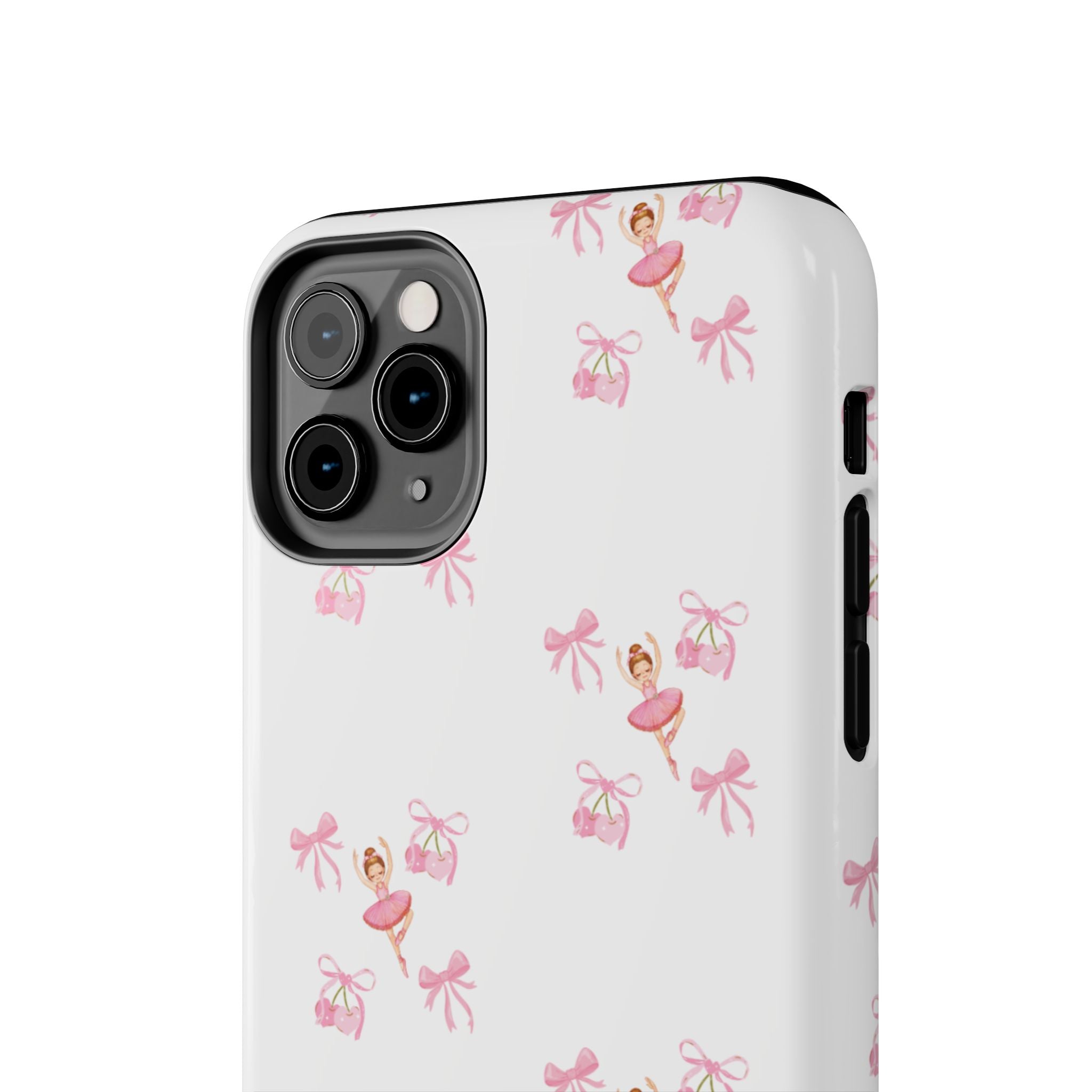 Pink Ballet Pattern Tough Phone Case — Cute Ballerina & Ribbon Design