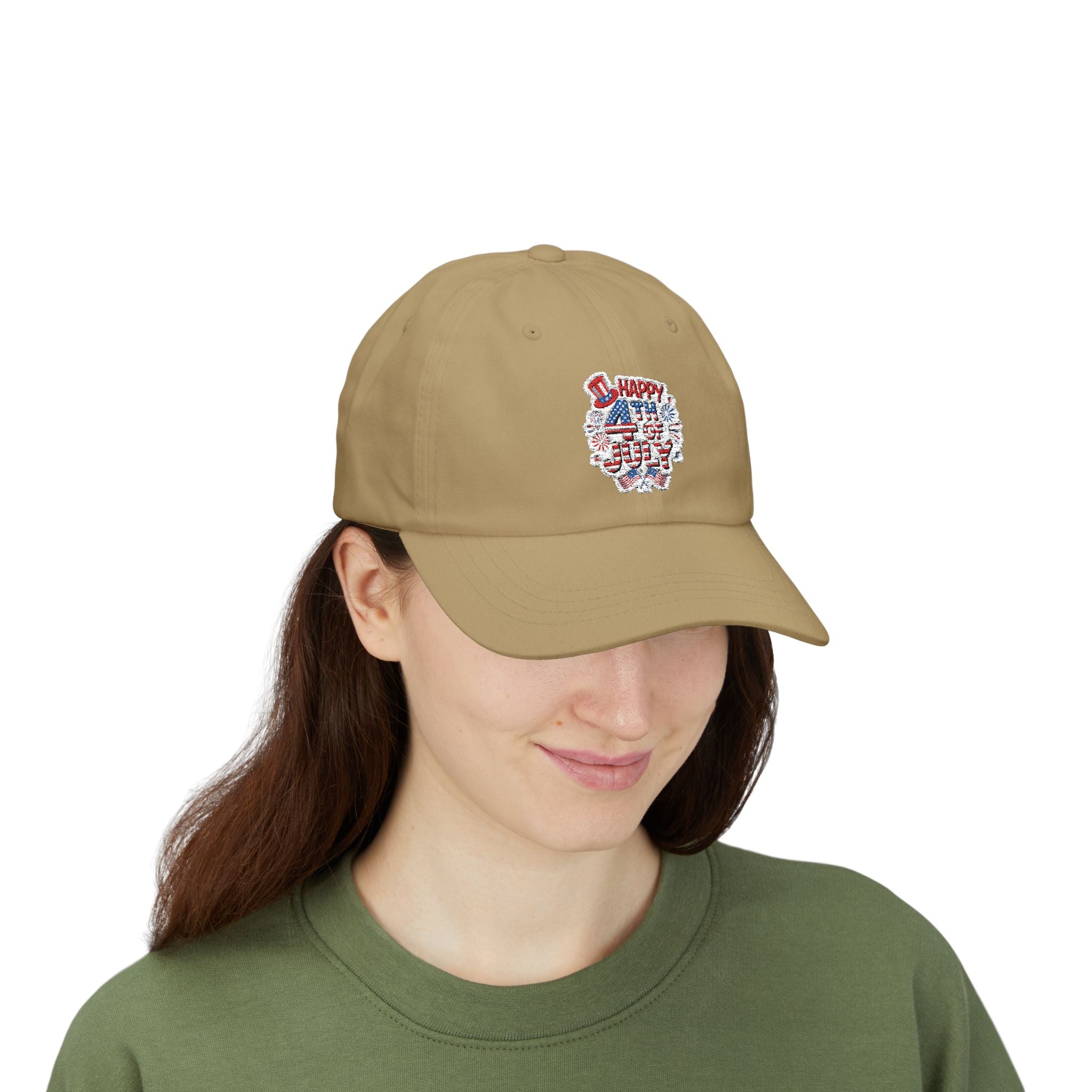 Patriotic 4th of July fireworks Dad Cap | American flag baseball hat