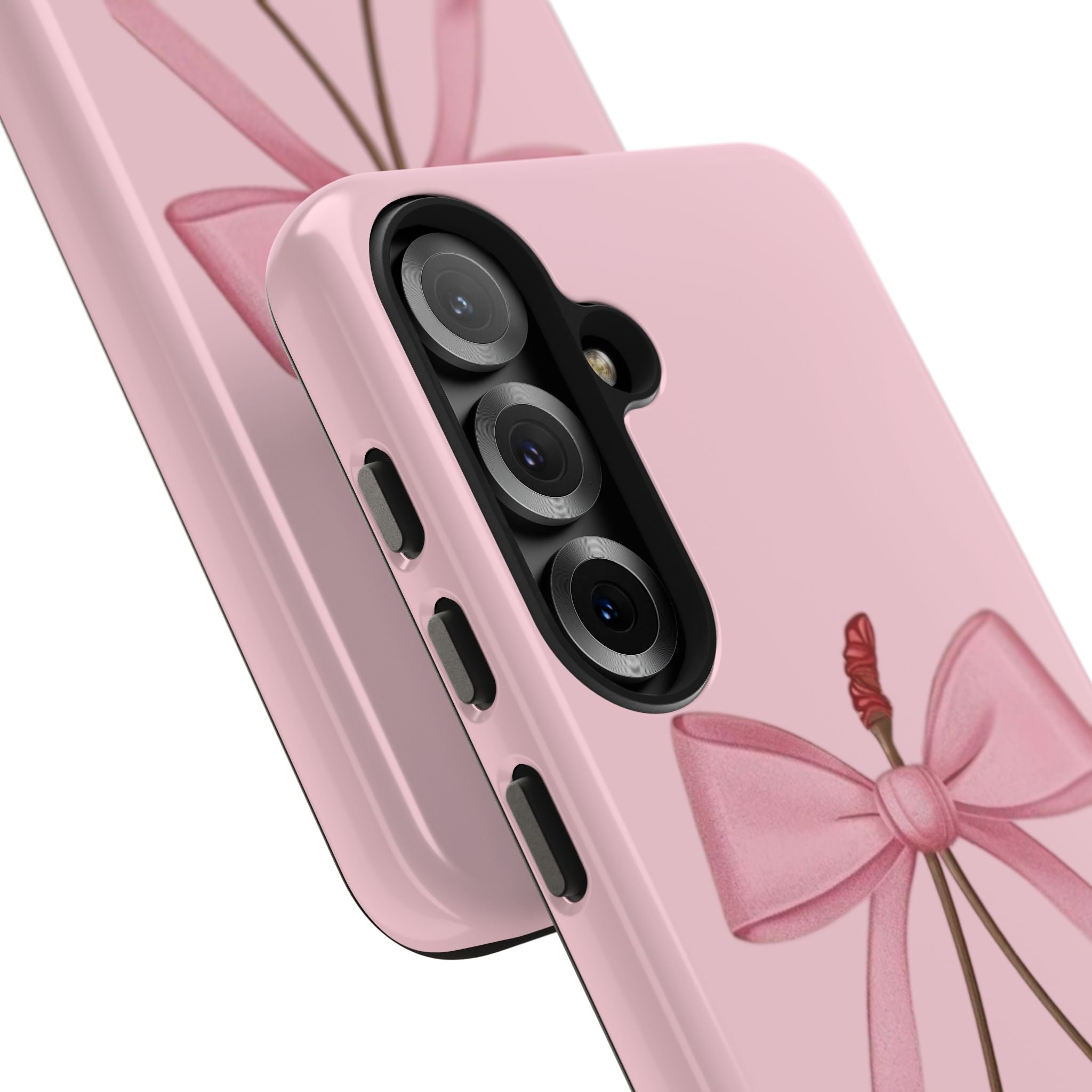 Pink Cherry Tough Phone Case — Cute Bow Cherry Protective Phone Cover