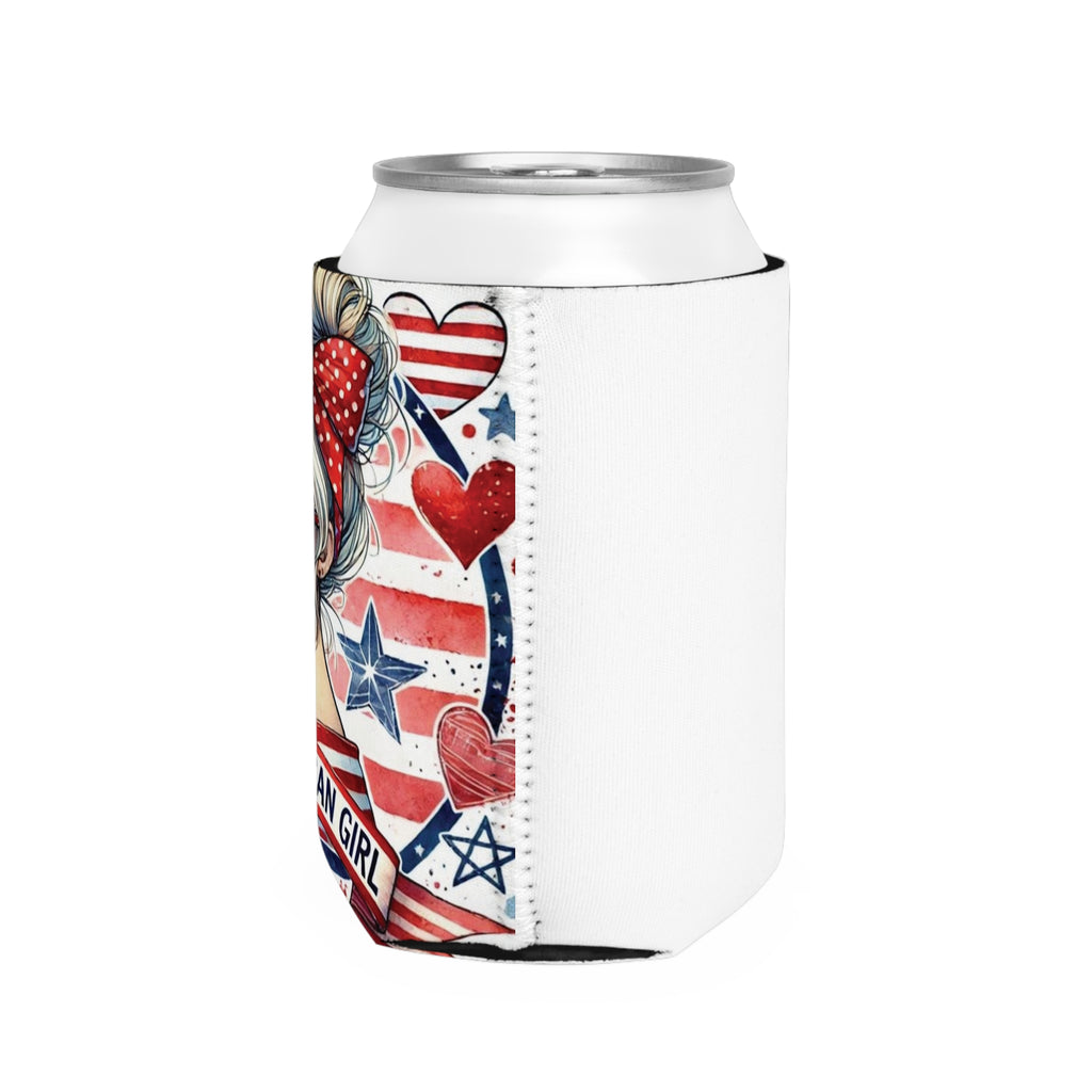 All American Girl Can Cooler, Can Cooler Sleeve | 4th of July Patriotic