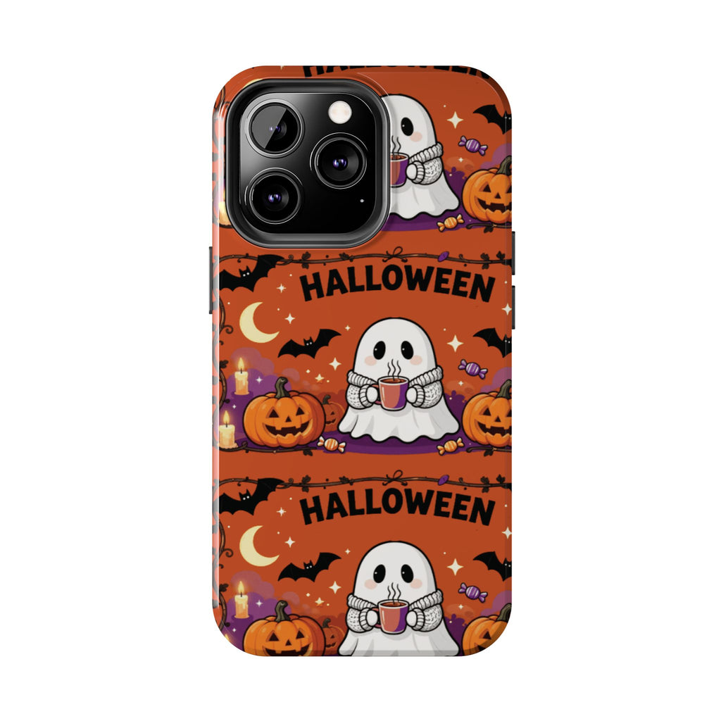Halloween Ghost Pattern Tough Phone Case — Cute Pumpkin & Candy Halloween Phone Cover