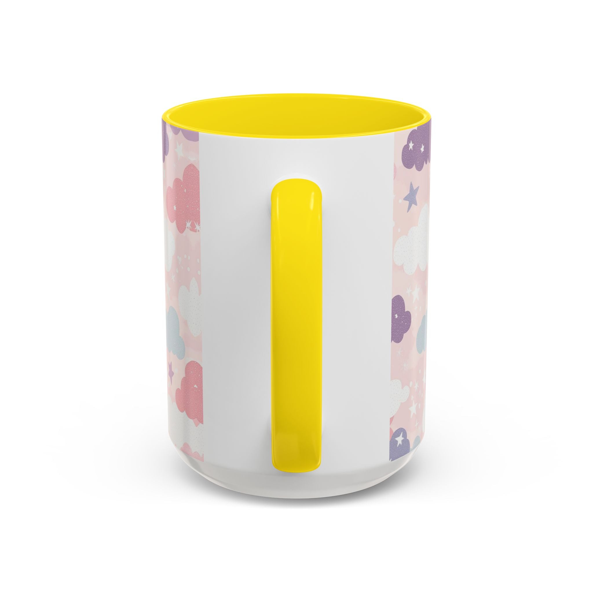Pastel Cloud Pattern Coffee Mug | Cute Stars and Clouds Design