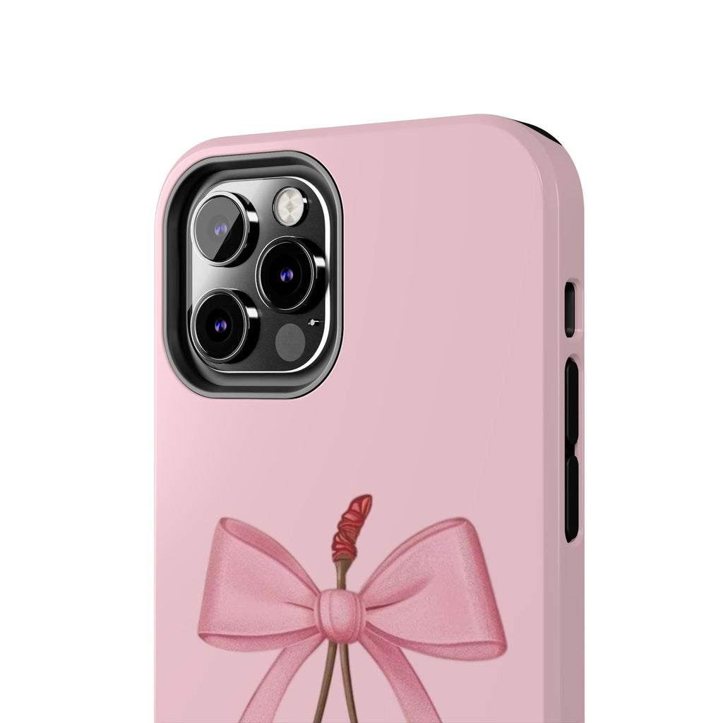 Pink Cherry Tough Phone Case — Cute Bow Cherry Protective Phone Cover