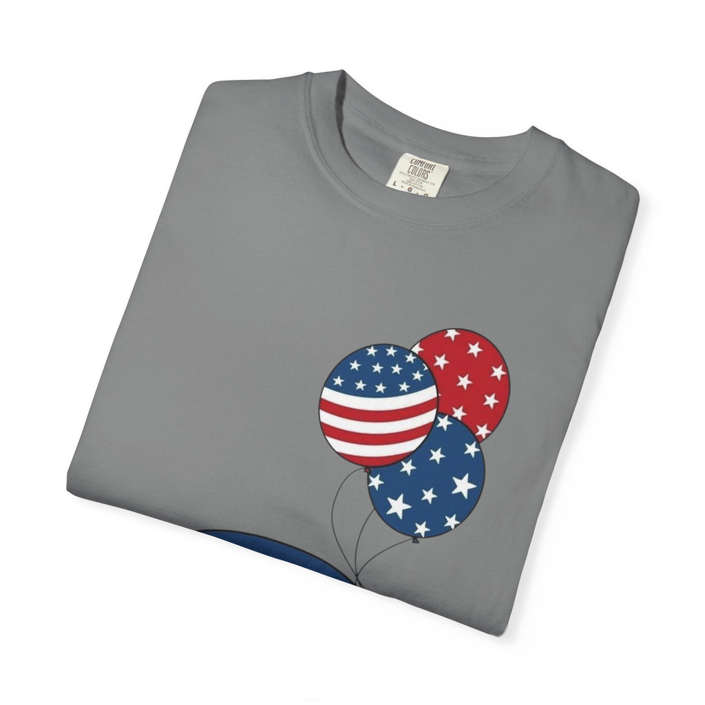 Patriotic Gnome with Balloons T-Shirt | Happy 4th of July USA Design