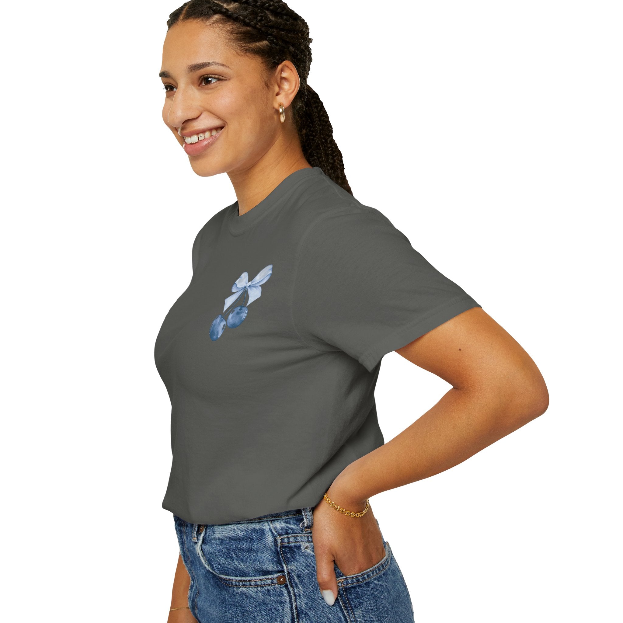 Blue Watercolor Cherries T-Shirt