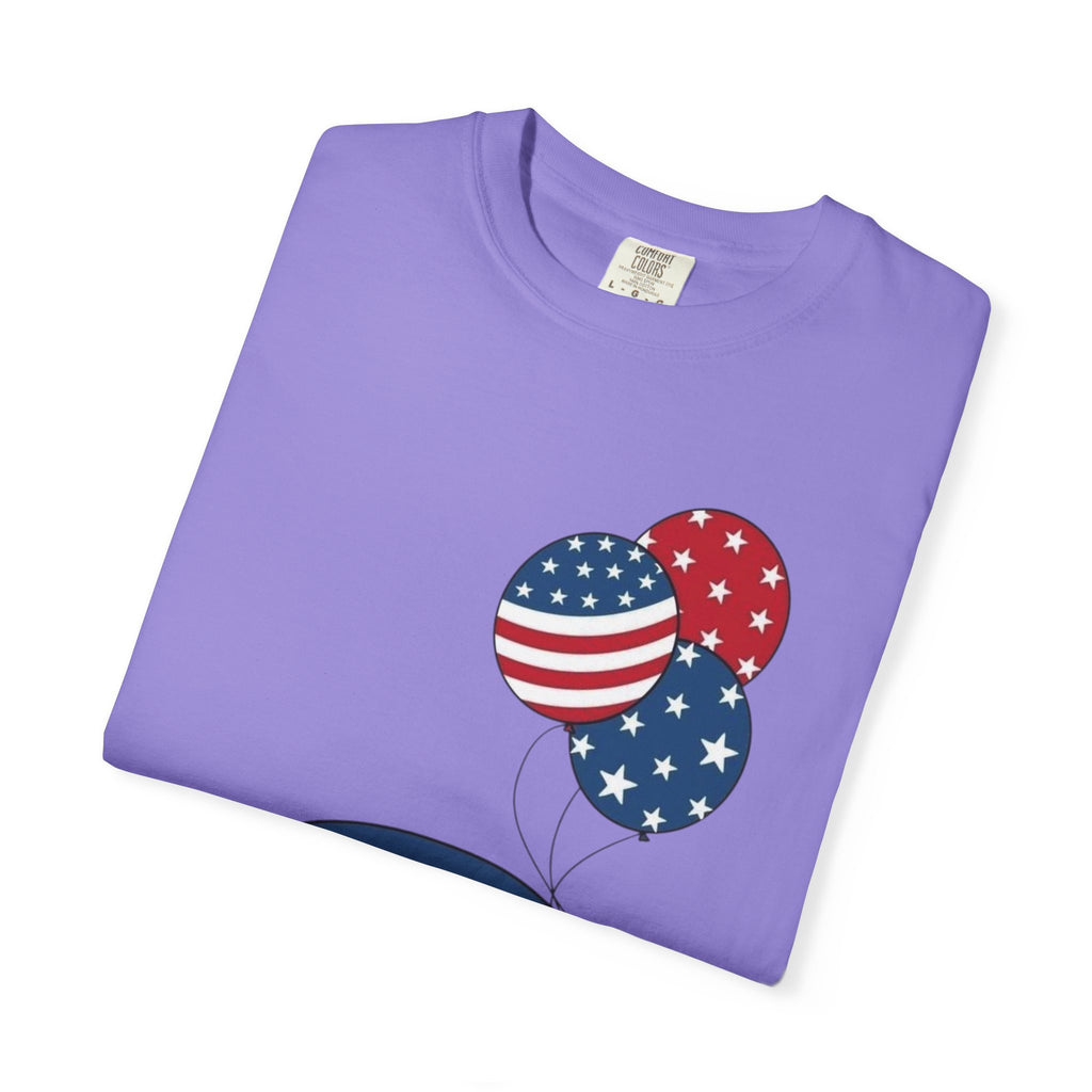Patriotic Gnome with Balloons T-Shirt | Happy 4th of July USA Design