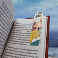 Bookmark — Cute Girl with Cats Metal Bookmark (Cozy Reading, Cat Lover Gift)