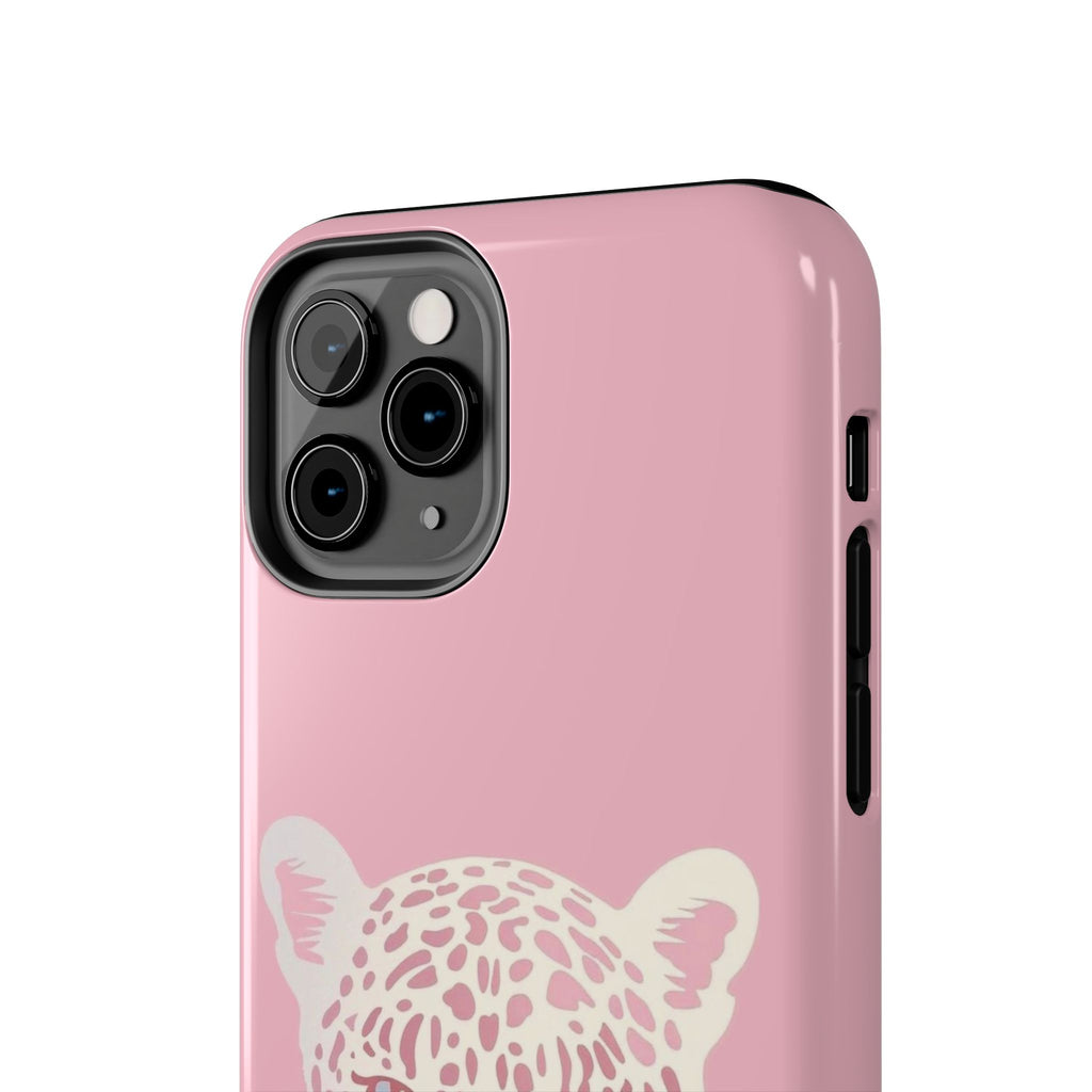 Tough Phone Case — Pink Leopard Face Protective Phone Cover