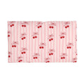 Cherry Bow Microfiber Pillowcase - Pink Striped Decorative Pillowcase