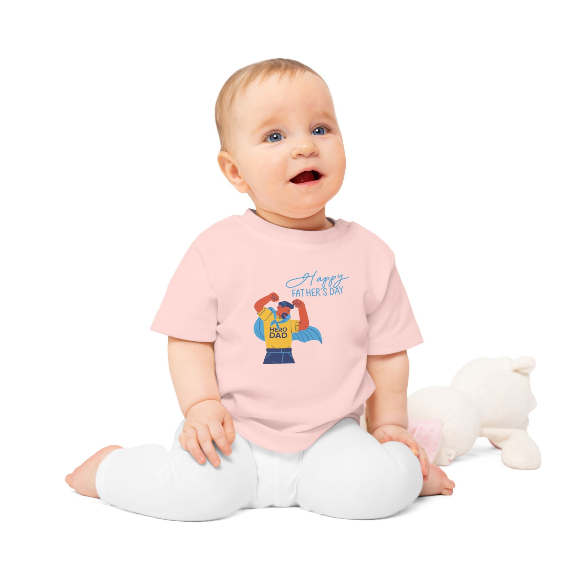 Happy Fathers Day Superhero Baby T Shirt