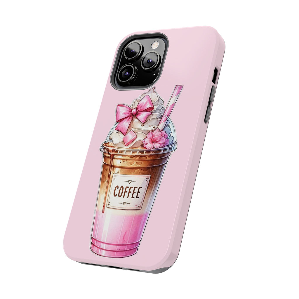 Cute Pink Coffee Phone Case — Kawaii Latte Tough Phone Case