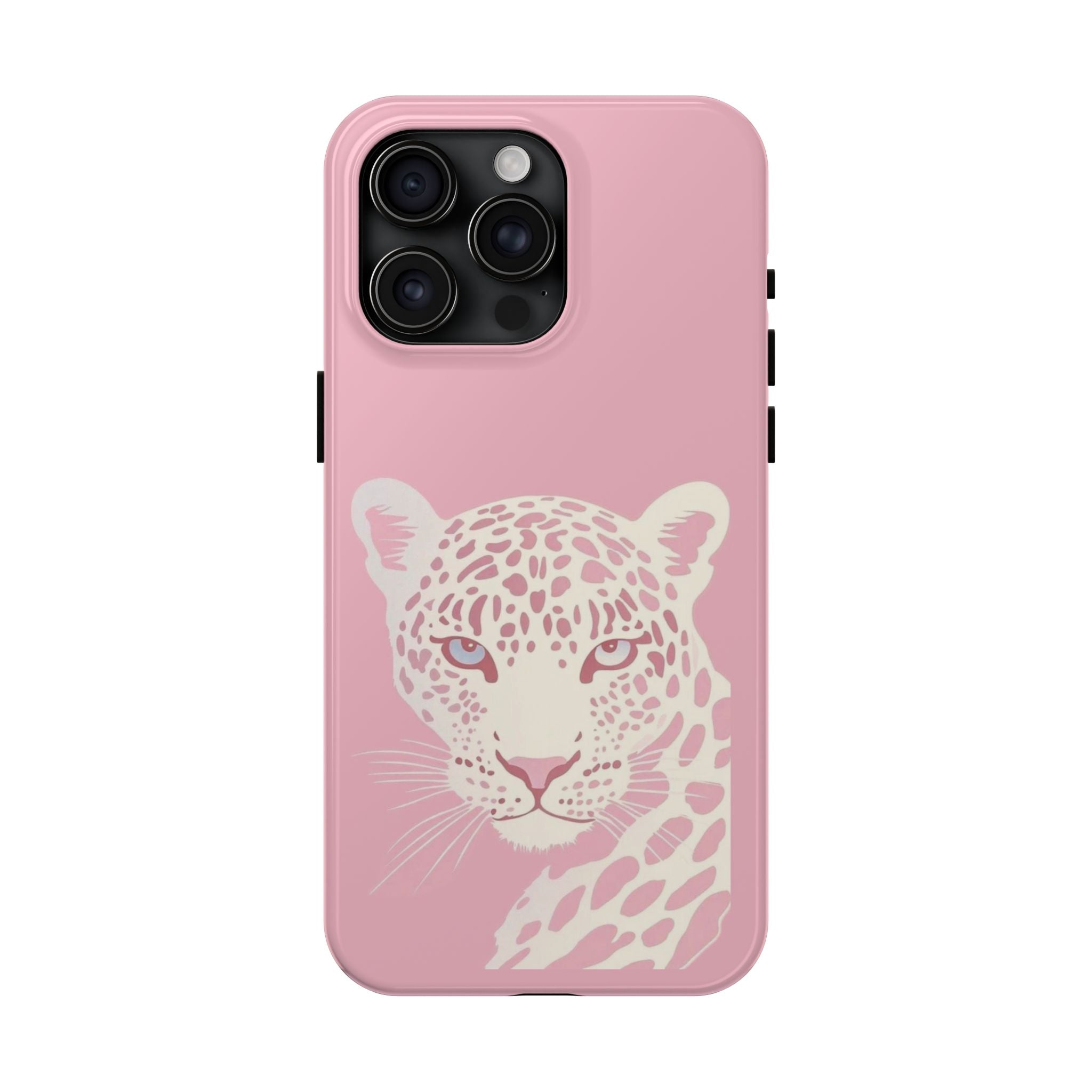 Tough Phone Case — Pink Leopard Face Protective Phone Cover