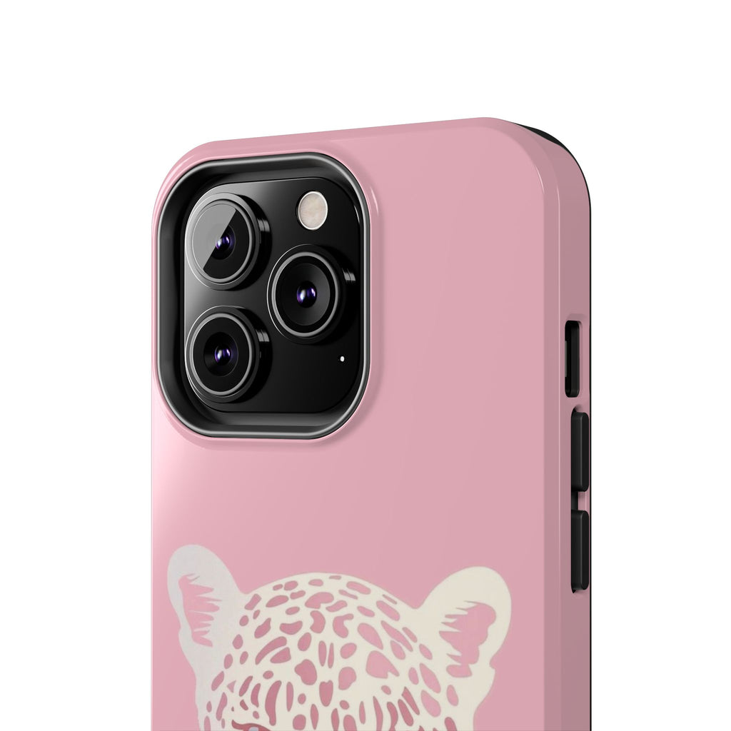 Tough Phone Case — Pink Leopard Face Protective Phone Cover