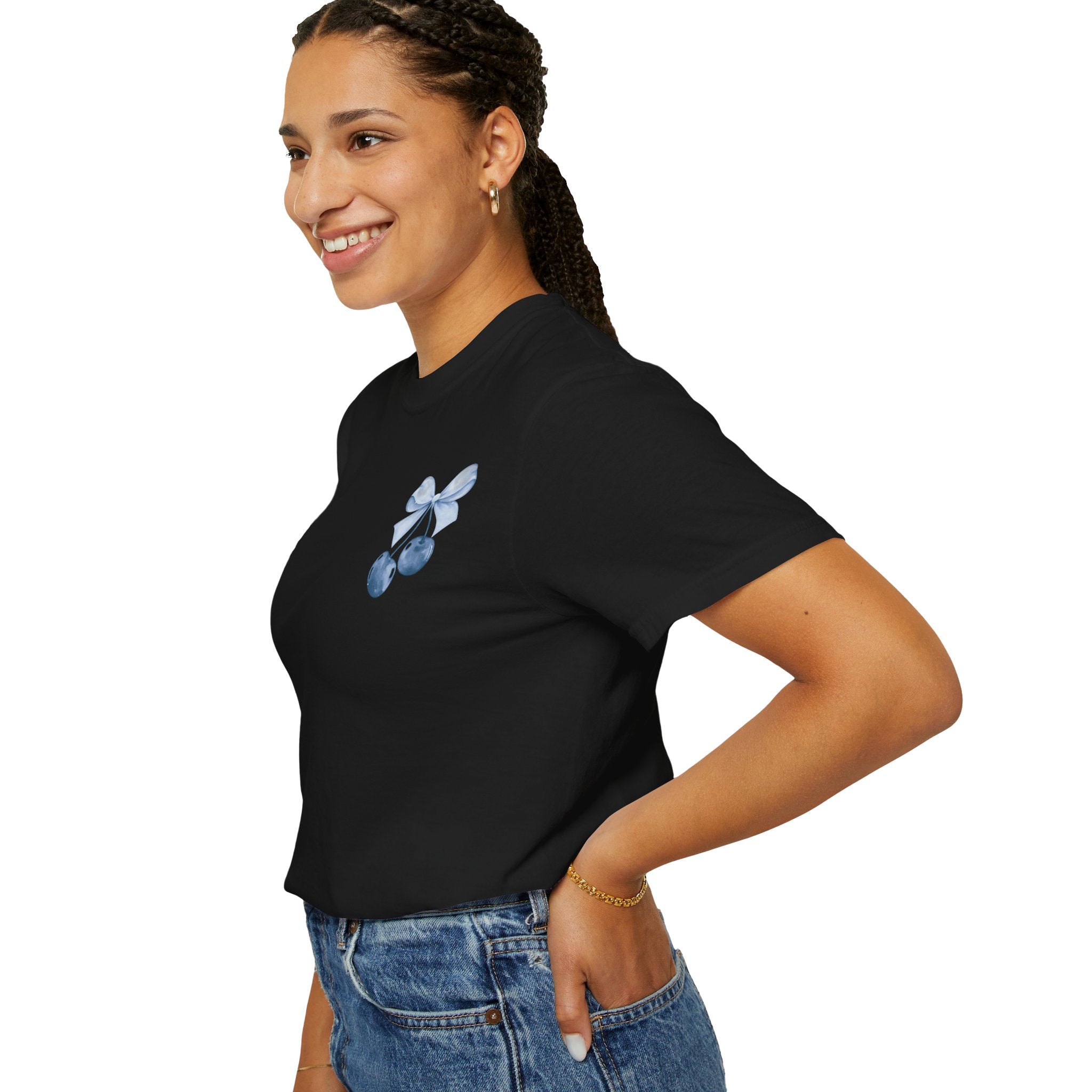 Blue Watercolor Cherries T-Shirt