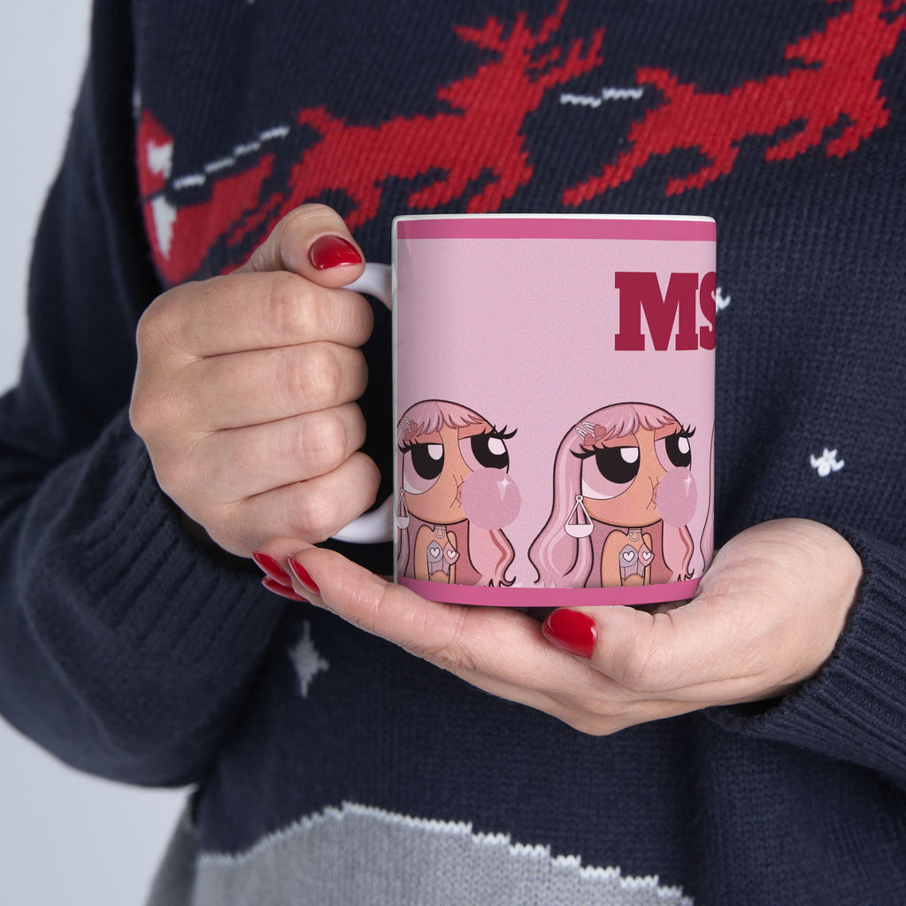 Pink Bubblegum Doll Mug | Ceramic Coffee Cup