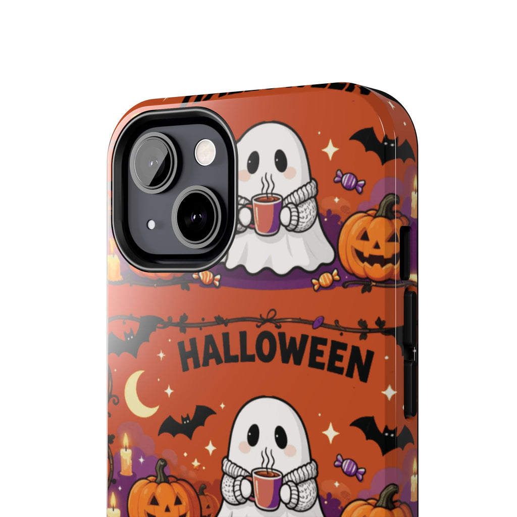 Halloween Ghost Pattern Tough Phone Case — Cute Pumpkin & Candy Halloween Phone Cover