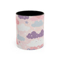Pastel Cloud Pattern Coffee Mug | Cute Stars and Clouds Design