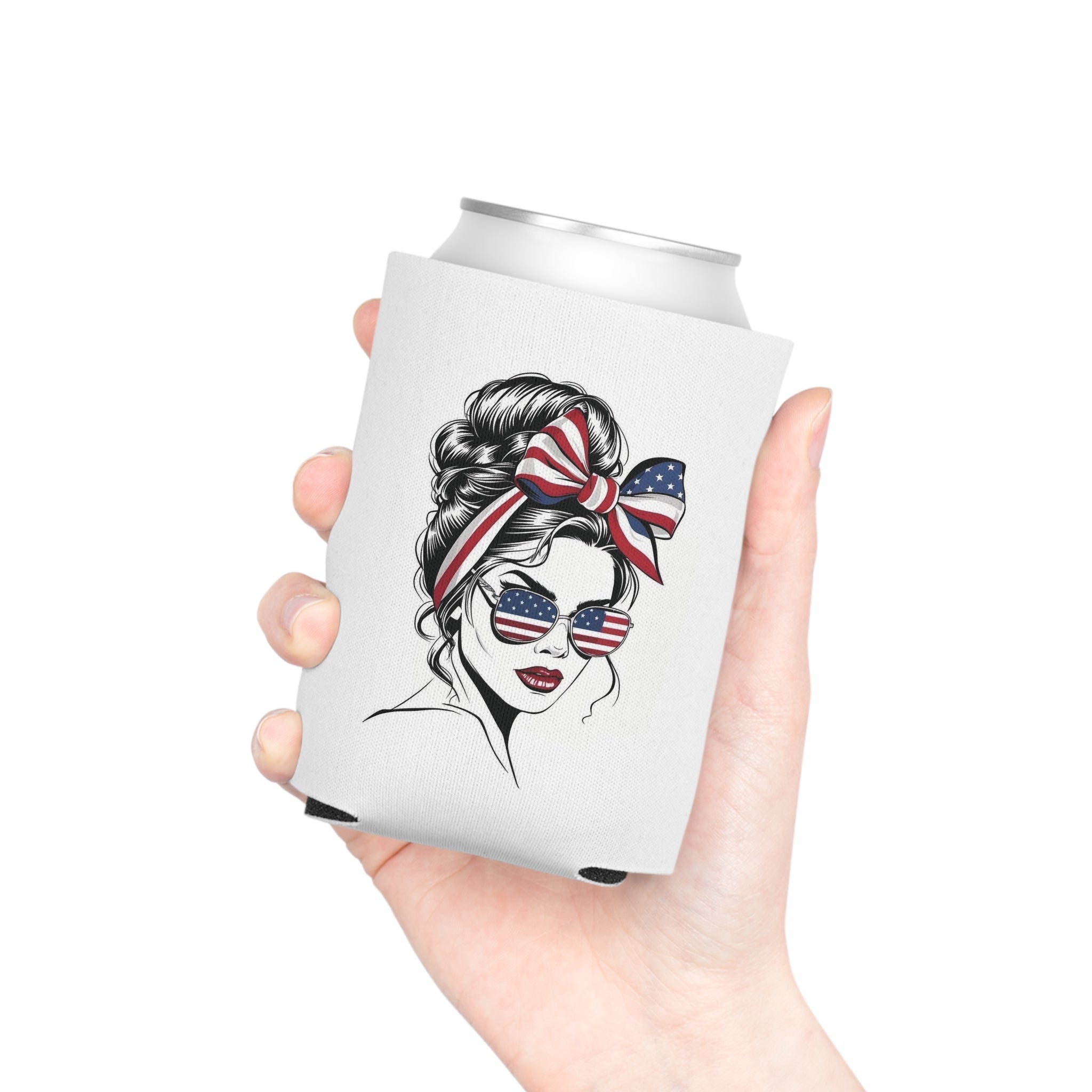 Patriotic USA Letters Can Cooler | American Flag Fireworks