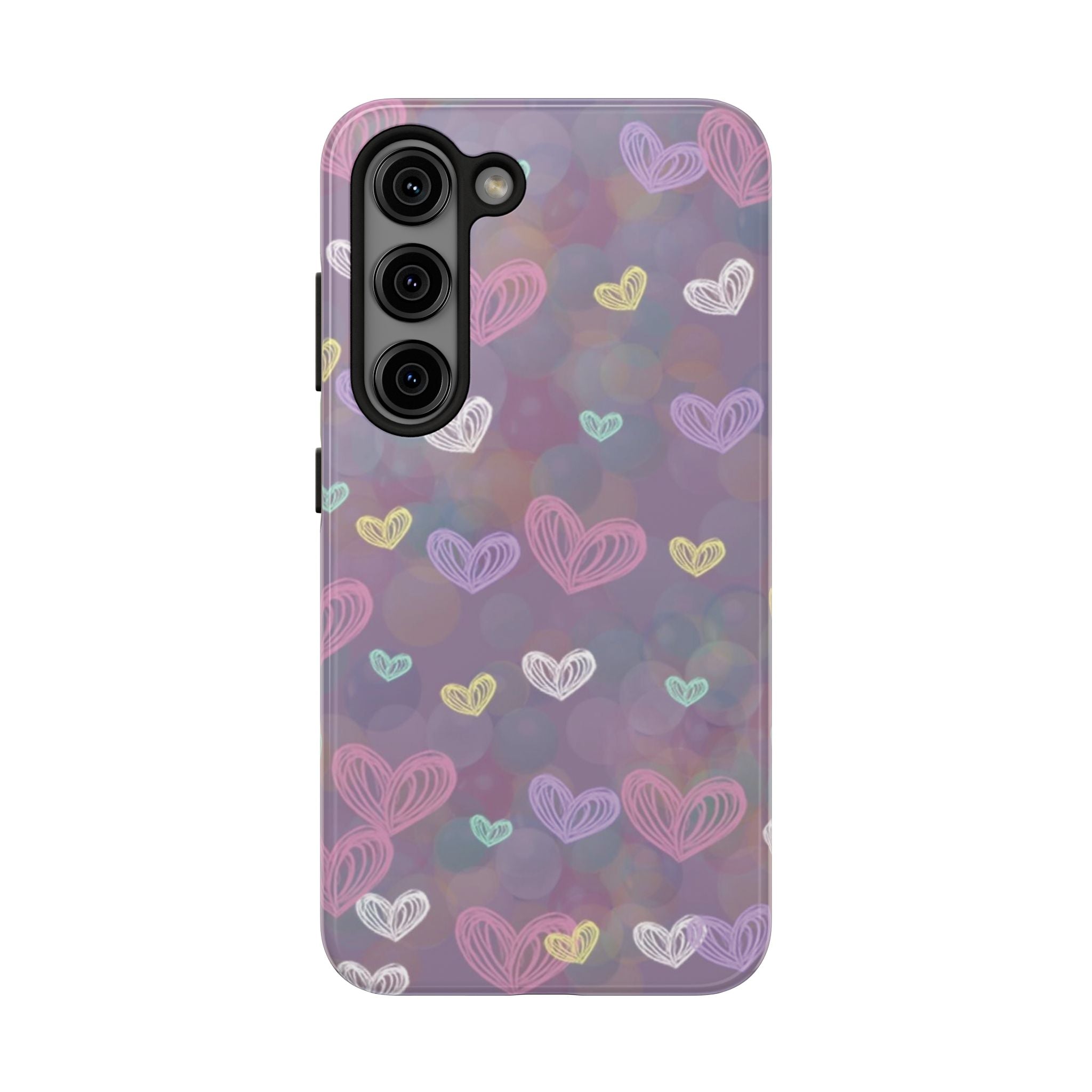 Tough Phone Case — Pastel Heart Pattern Protective Phone Cover