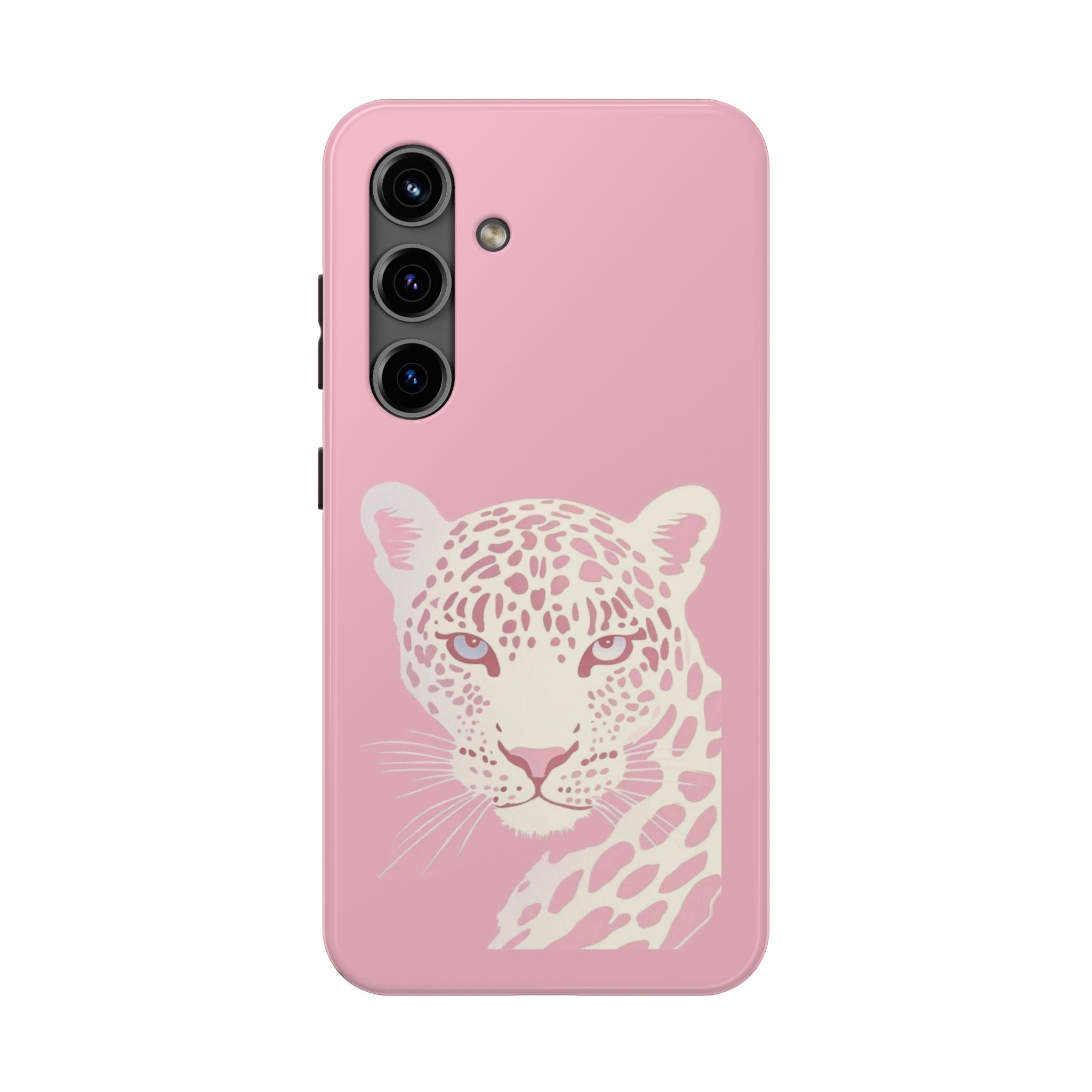 Tough Phone Case — Pink Leopard Face Protective Phone Cover
