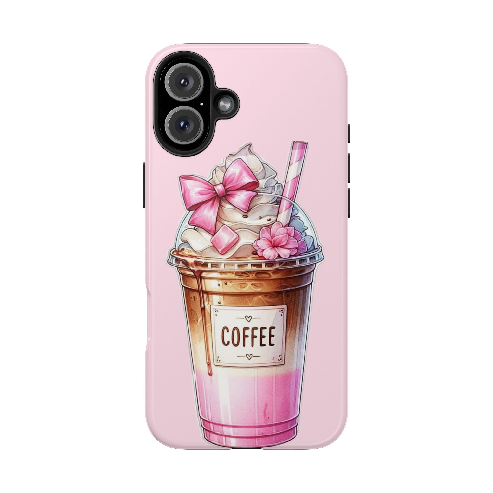 Cute Pink Coffee Phone Case — Kawaii Latte Tough Phone Case