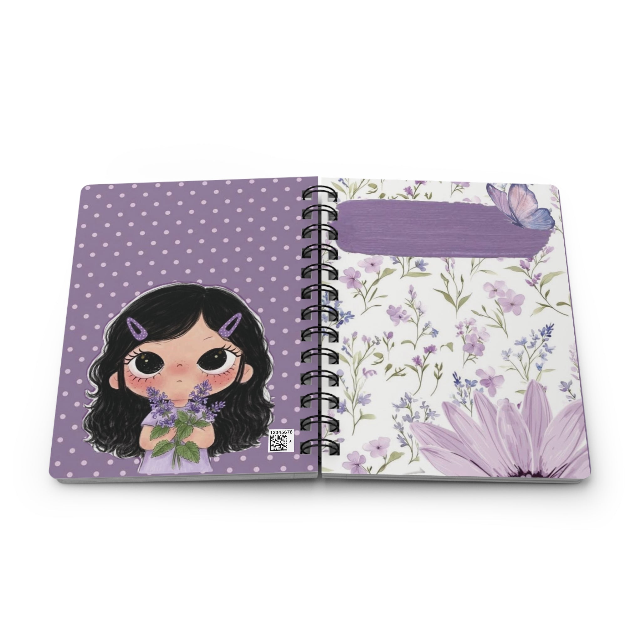 Purple Floral Butterfly Journal | Spiral Bound Notebook