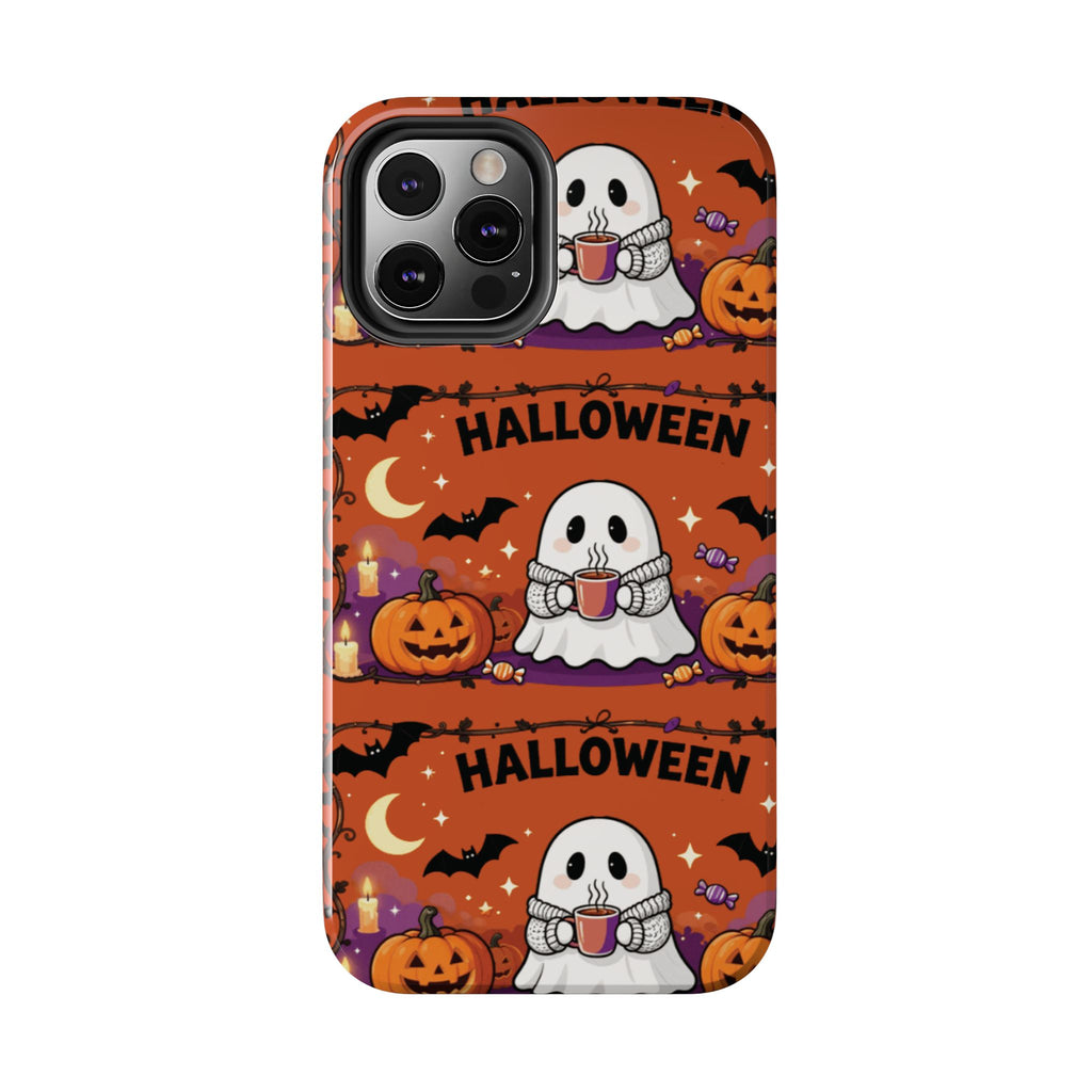 Halloween Ghost Pattern Tough Phone Case — Cute Pumpkin & Candy Halloween Phone Cover