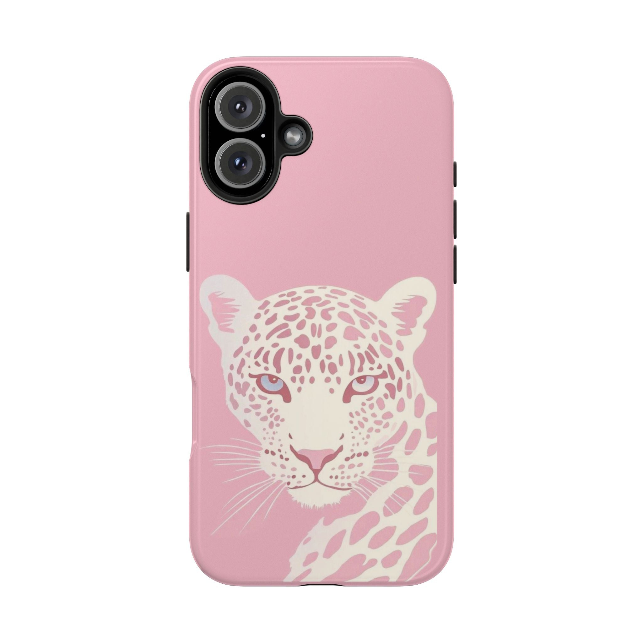 Tough Phone Case — Pink Leopard Face Protective Phone Cover