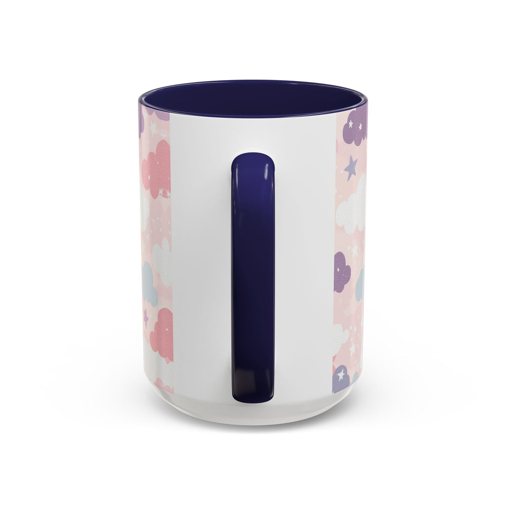 Pastel Cloud Pattern Coffee Mug | Cute Stars and Clouds Design