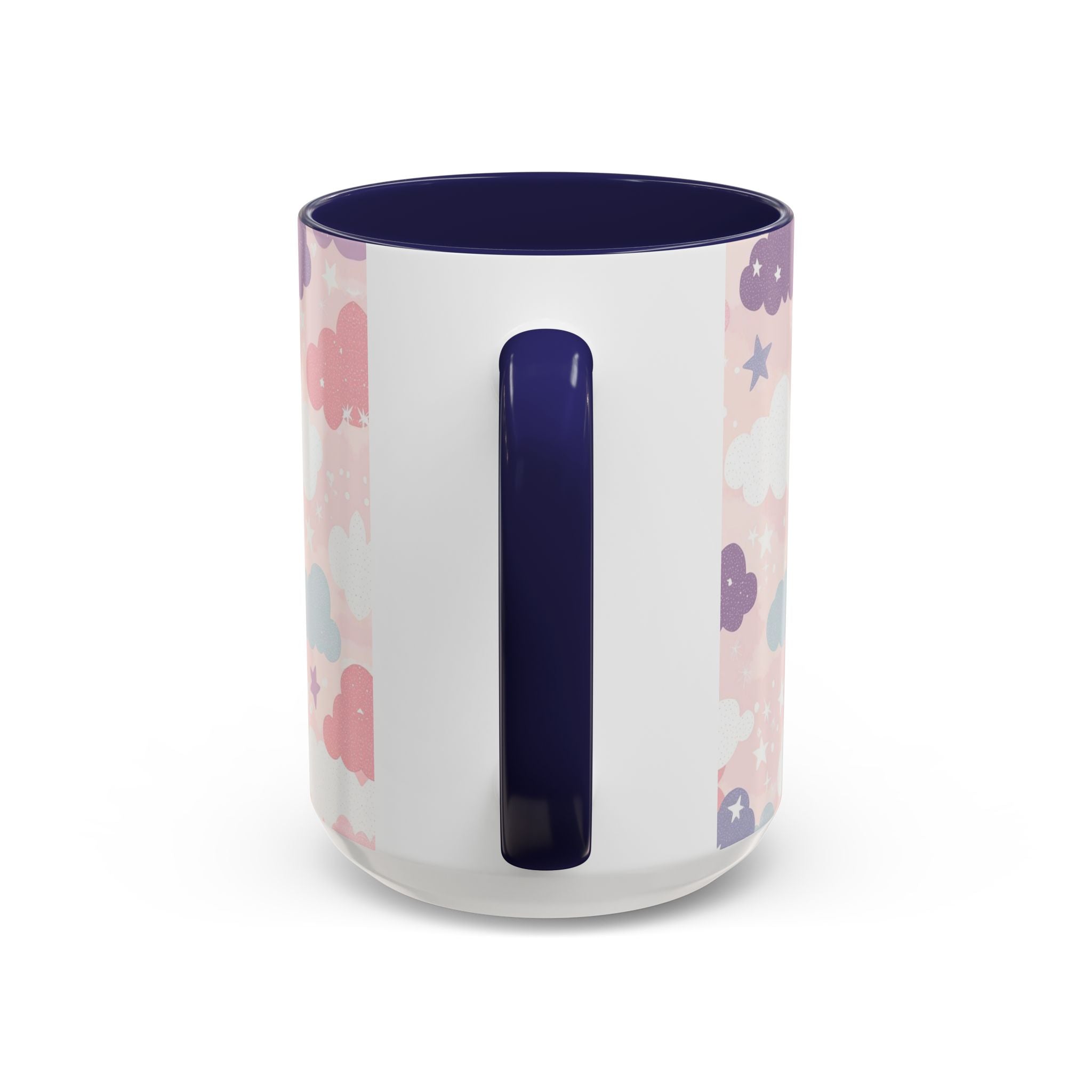 Pastel Cloud Pattern Coffee Mug | Cute Stars and Clouds Design