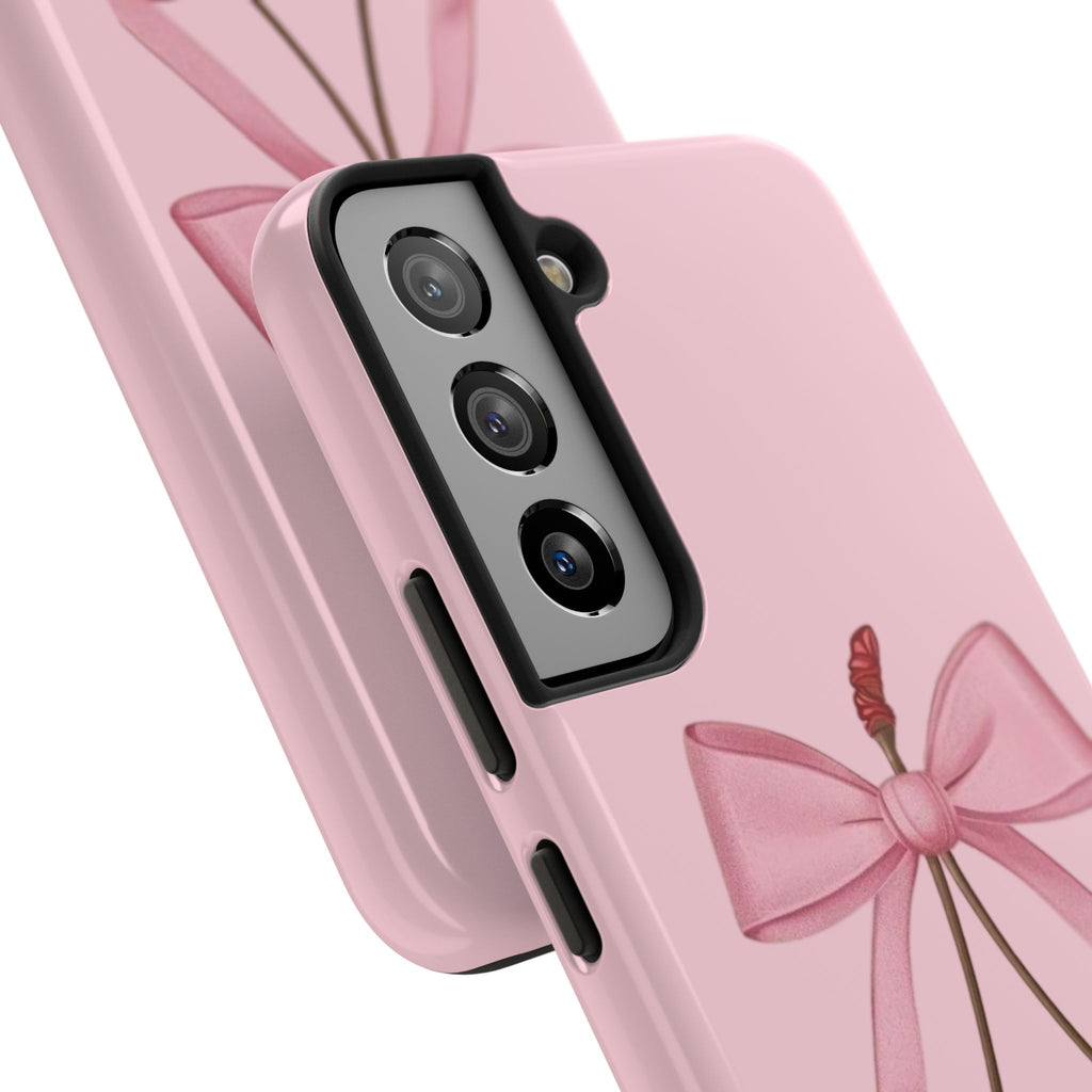 Pink Cherry Tough Phone Case — Cute Bow Cherry Protective Phone Cover