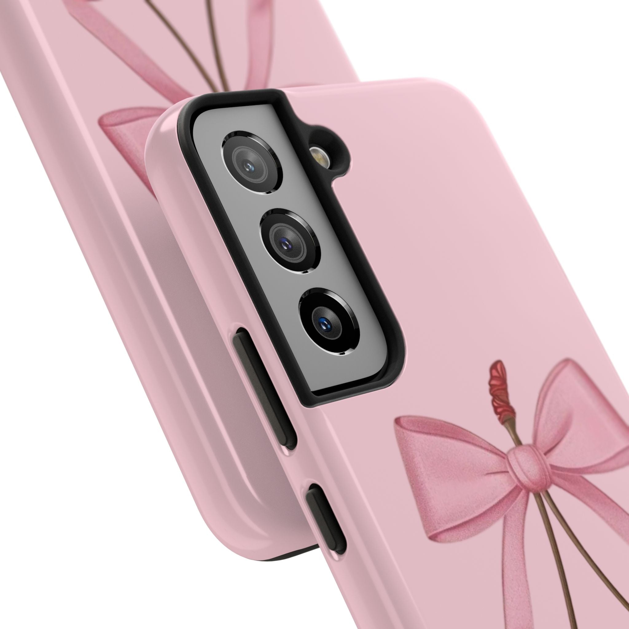 Pink Cherry Tough Phone Case — Cute Bow Cherry Protective Phone Cover