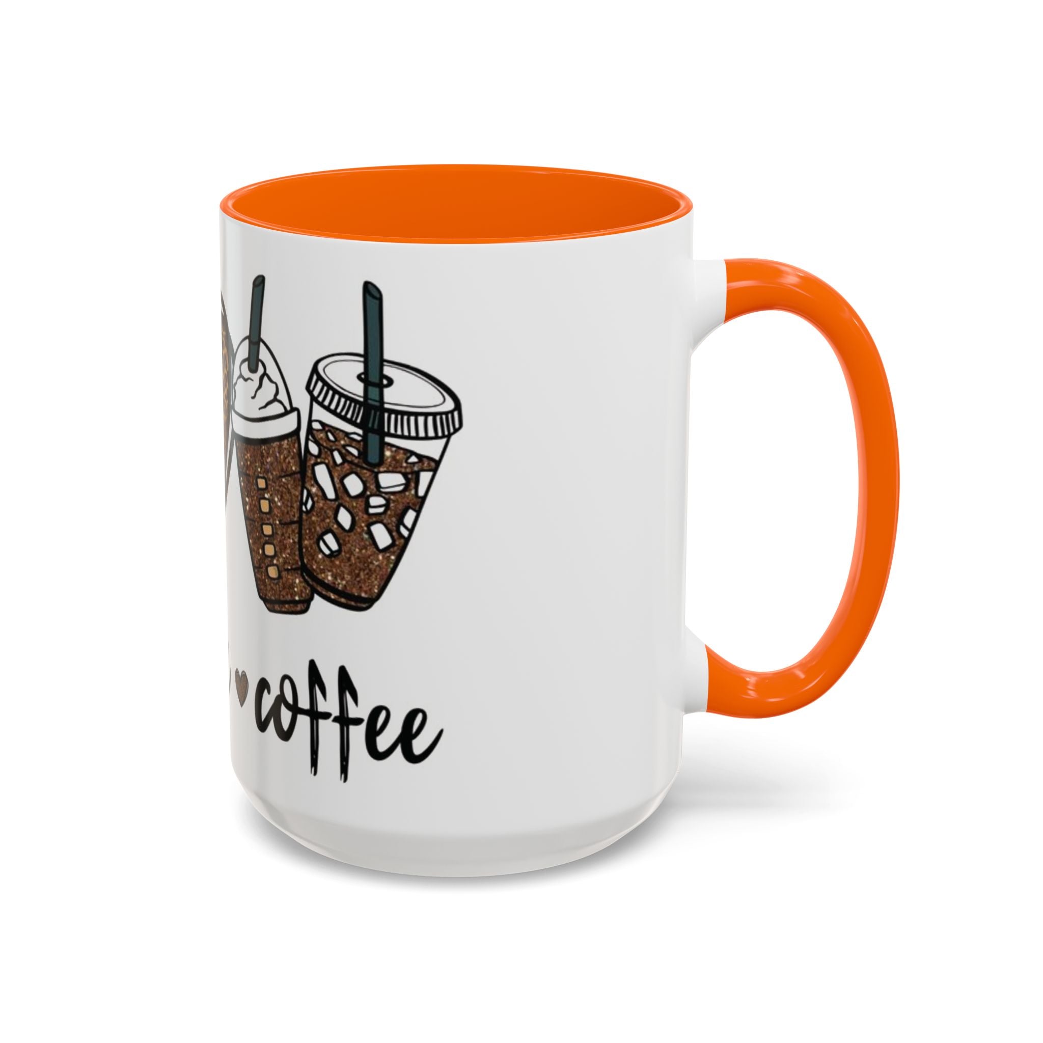Coffee Love Accent Mug — Leopard Print Peace, Heart & Coffee Design (11/15oz)