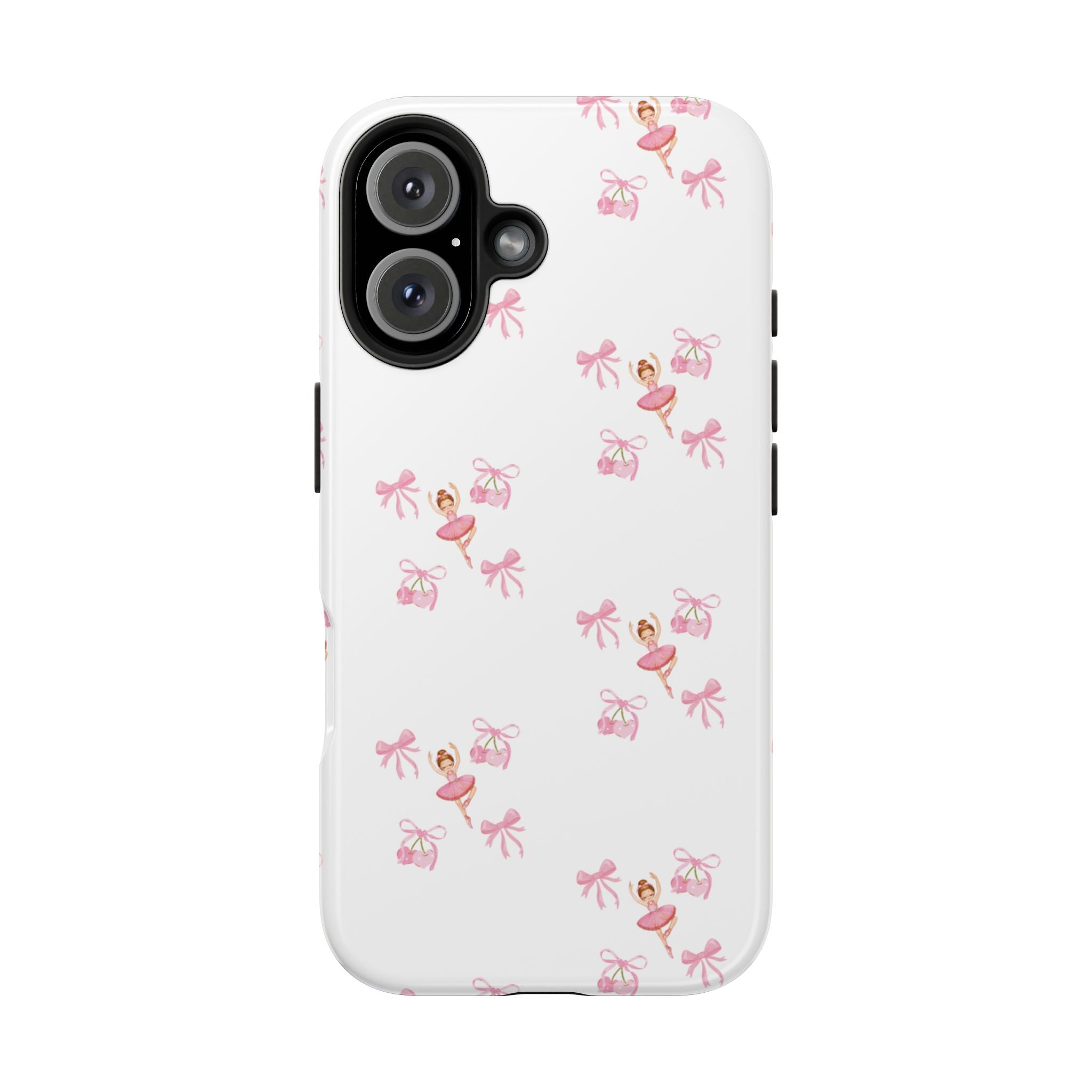 Pink Ballet Pattern Tough Phone Case — Cute Ballerina & Ribbon Design