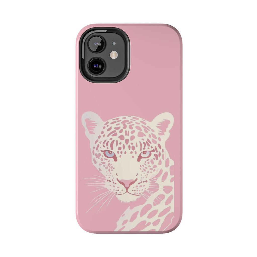 Tough Phone Case — Pink Leopard Face Protective Phone Cover