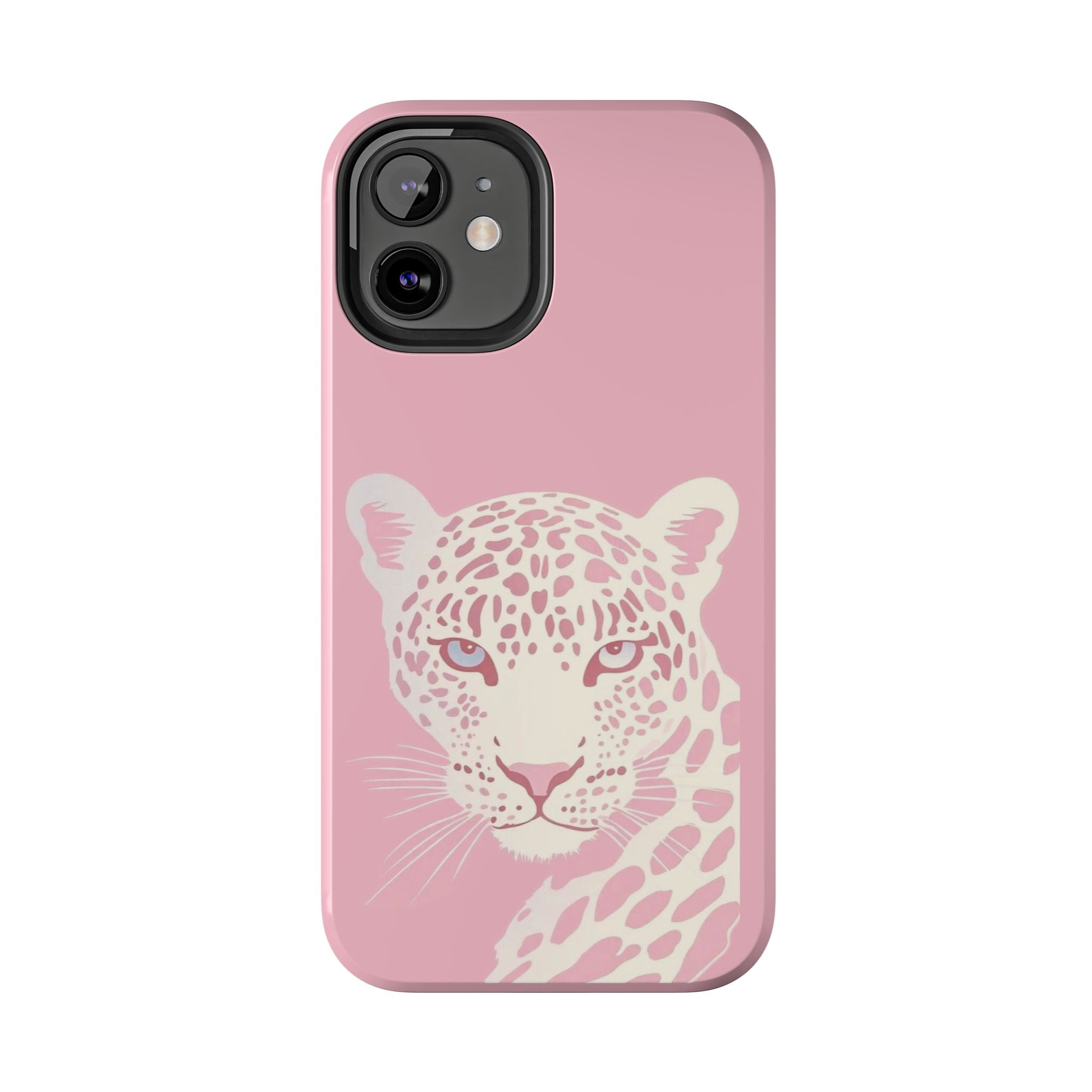 Tough Phone Case — Pink Leopard Face Protective Phone Cover