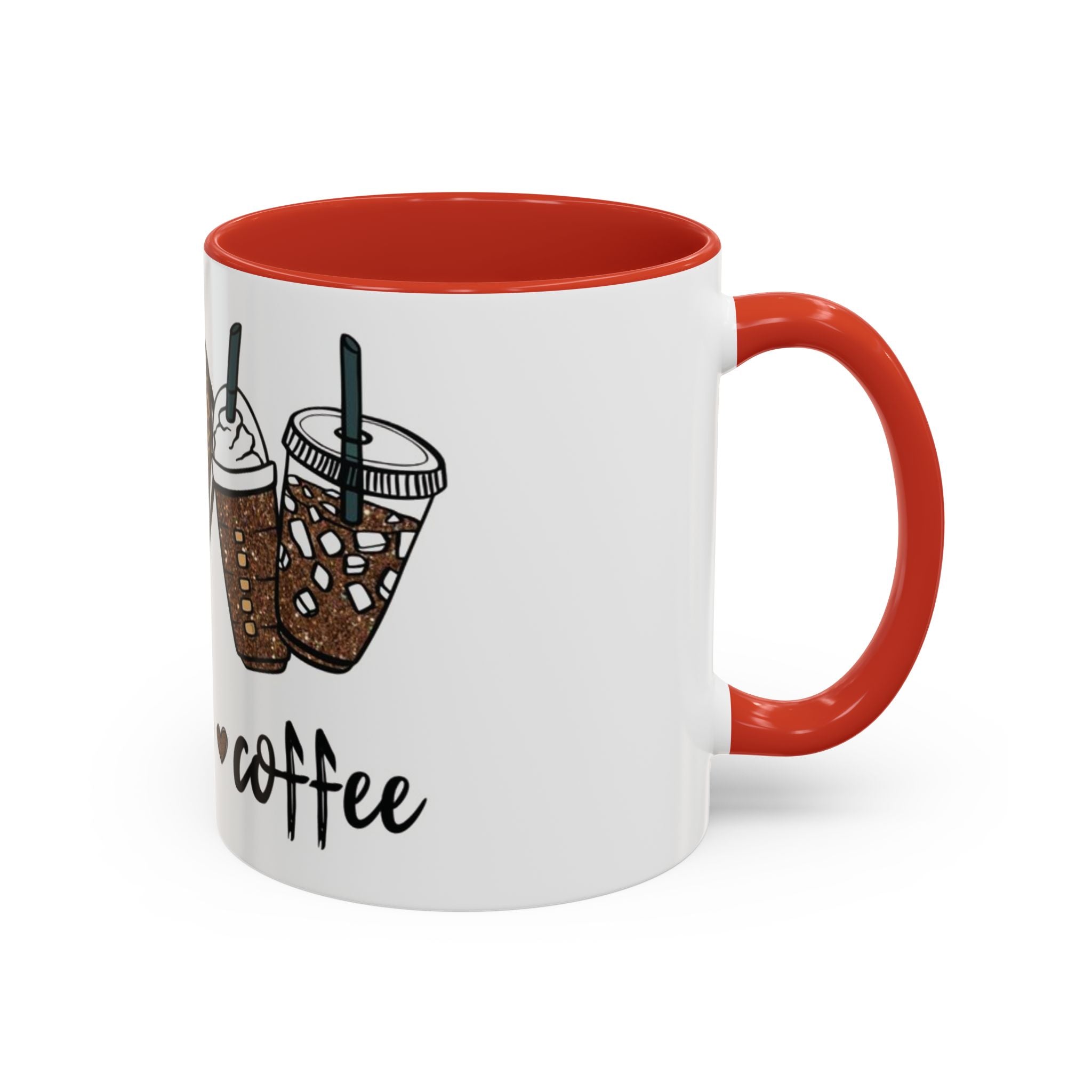 Coffee Love Accent Mug — Leopard Print Peace, Heart & Coffee Design (11/15oz)