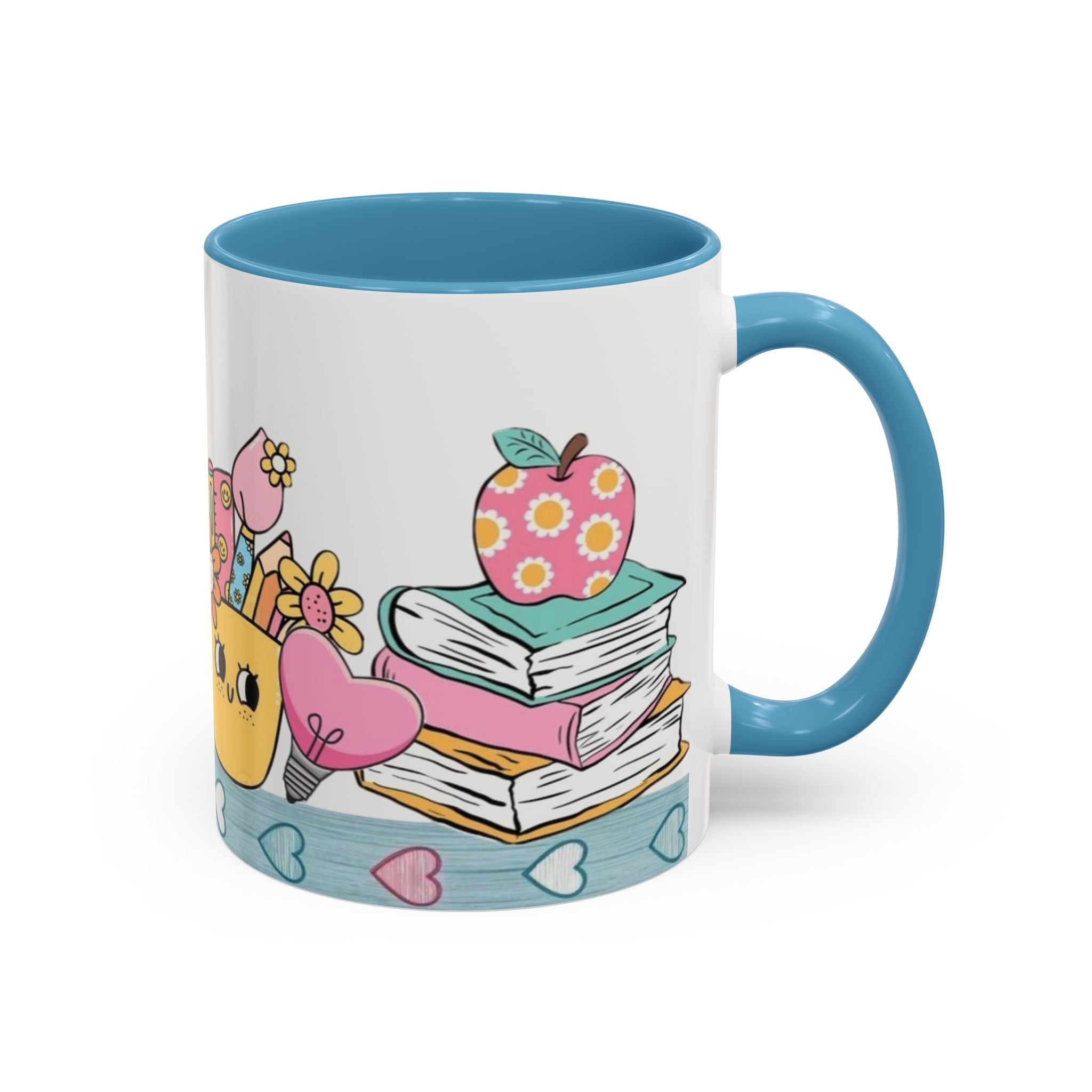 Cute Teacher Desk Accent Coffee Mug — Kawaii School Supplies Design
