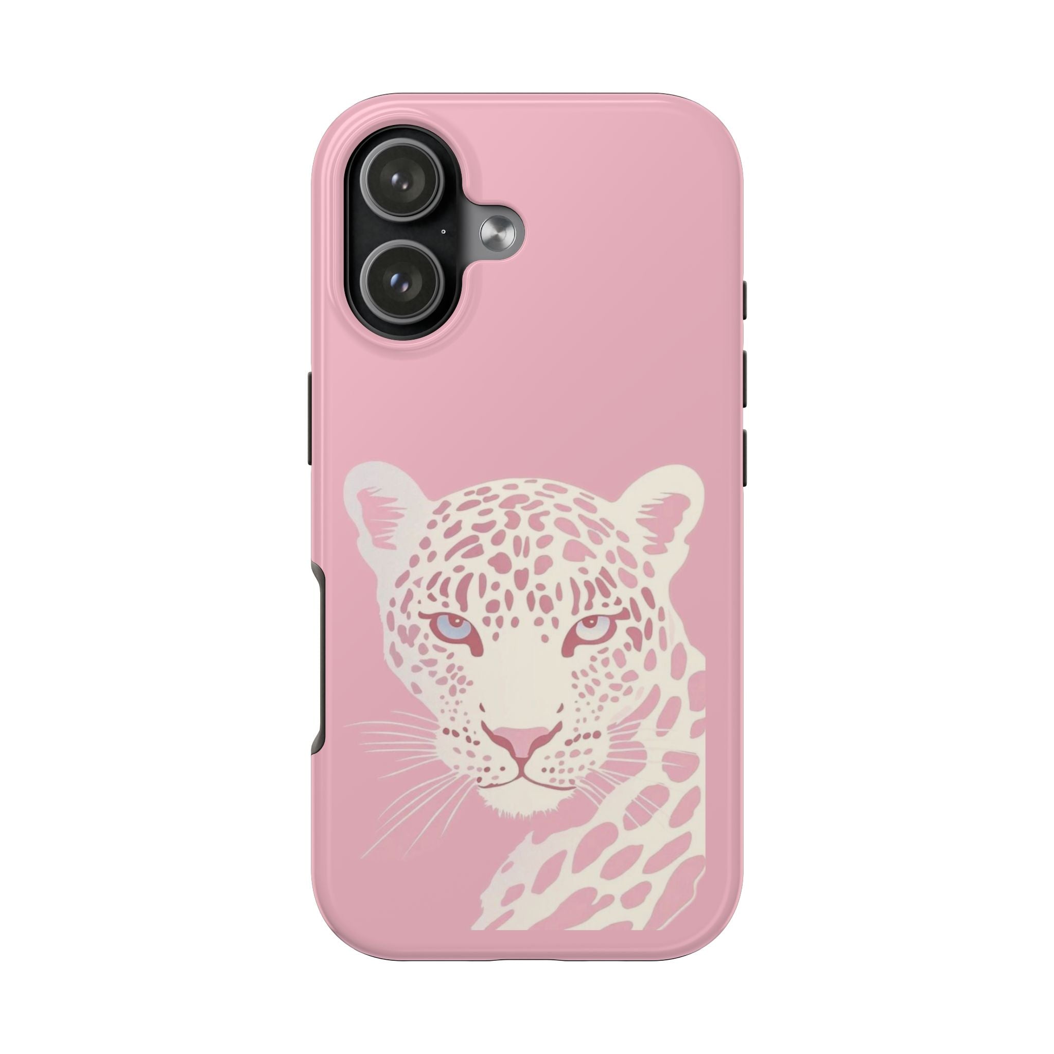 Tough Phone Case — Pink Leopard Face Protective Phone Cover