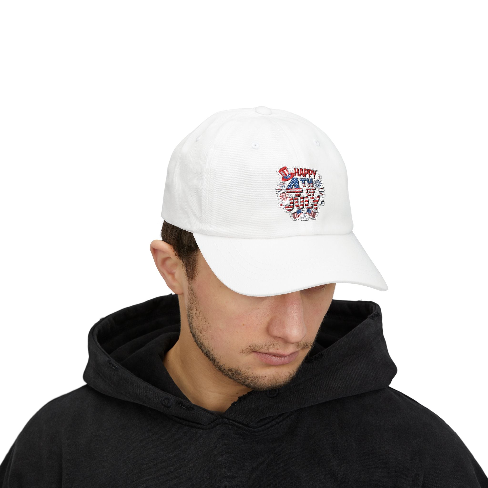 Patriotic 4th of July fireworks Dad Cap | American flag baseball hat