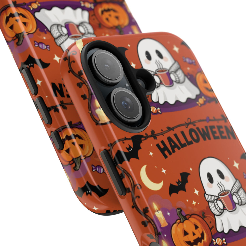 Halloween Ghost Pattern Tough Phone Case — Cute Pumpkin & Candy Halloween Phone Cover